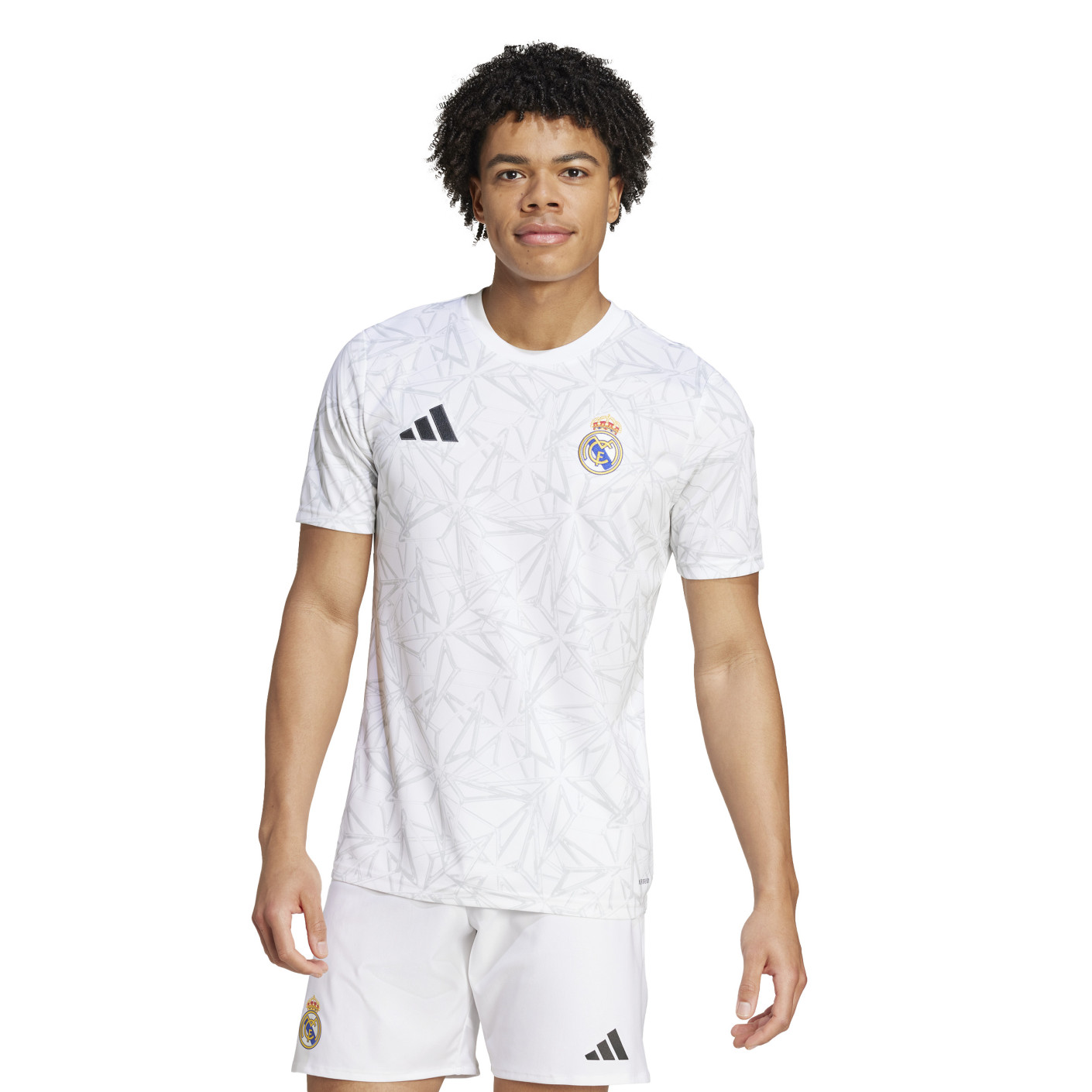 adidas Real Madrid Pre-Match Maillot d'Entraînement 2024-2025 Blanc Gris