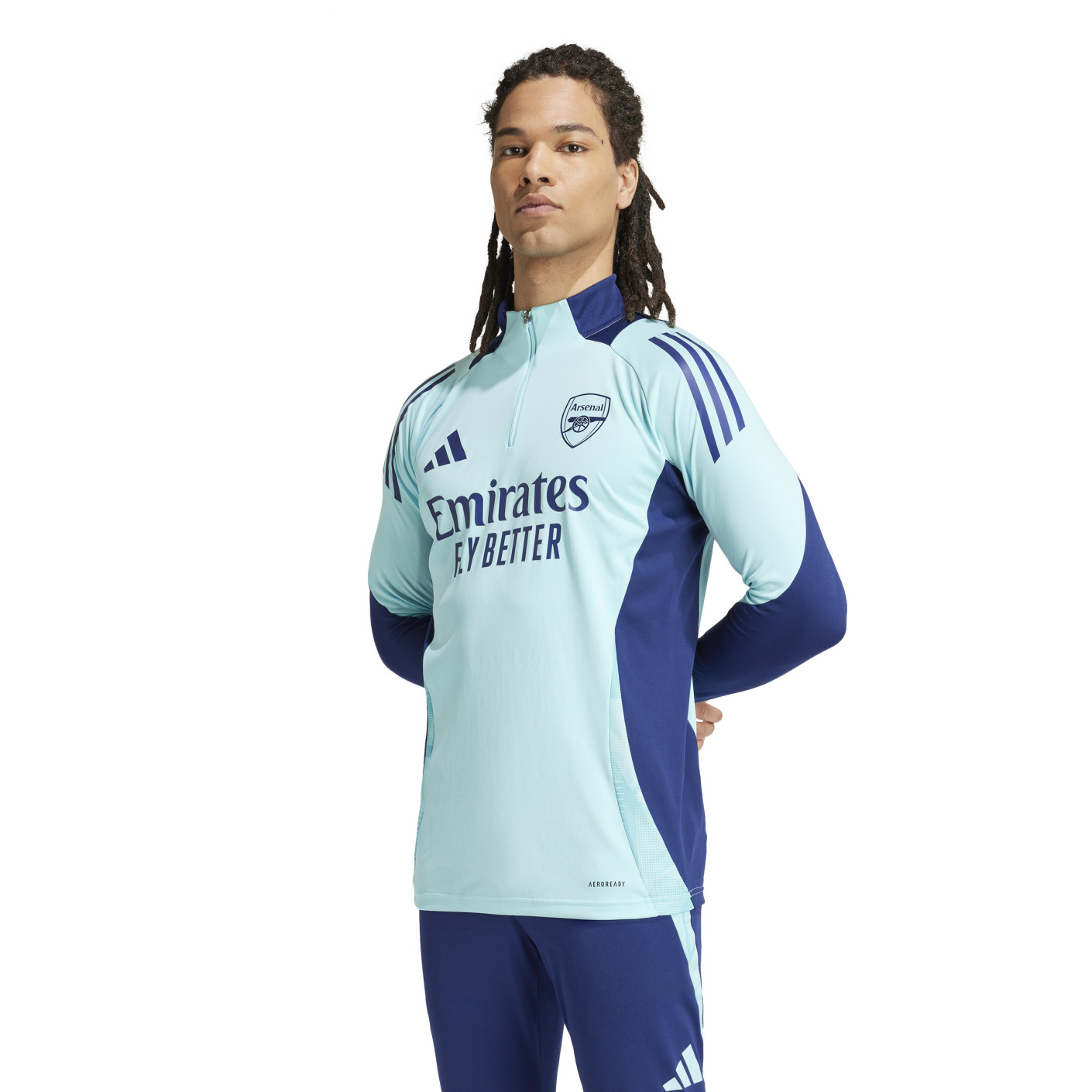 adidas Arsenal Trainingstrui 1/4-Zip 2024-2025 Lichtblauw Donkerblauw