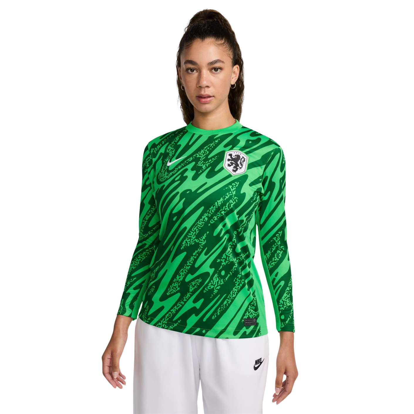 Chemise Nike Netherlands Keeper à manches longues Orange Lions 2024-2025 pour femmes