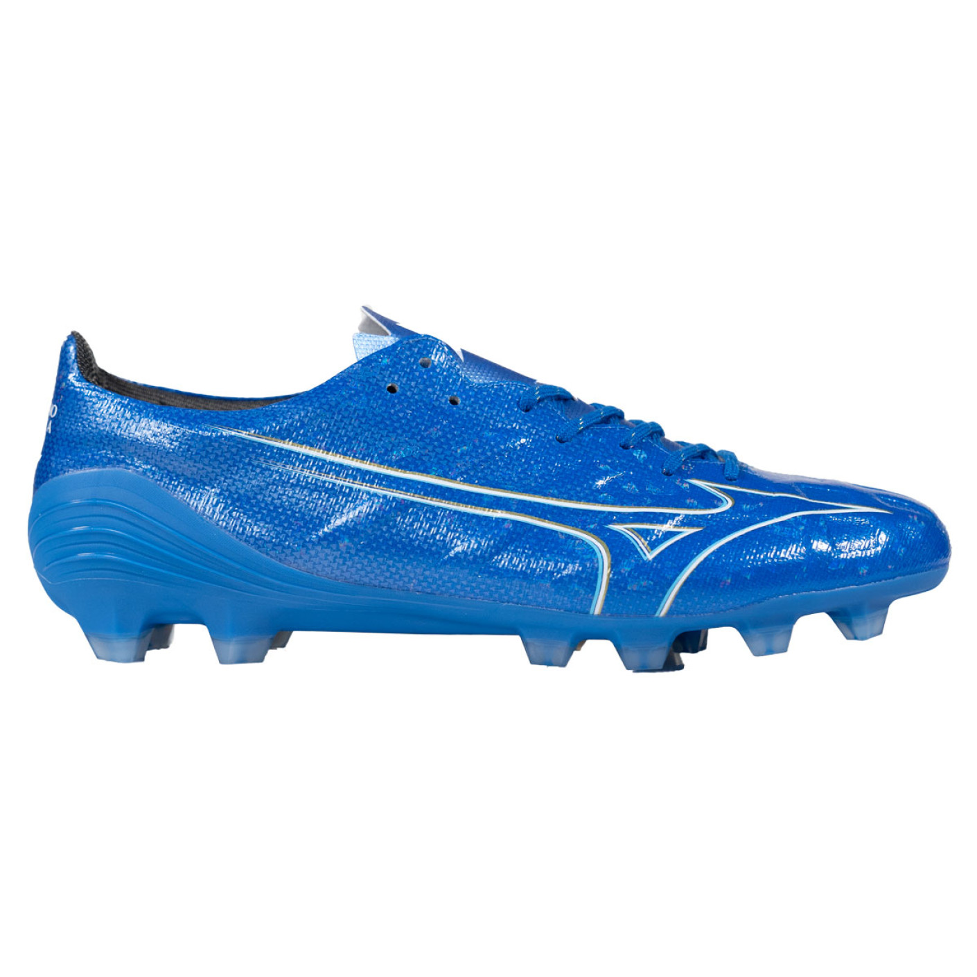 Mizuno Alpha Pro Gazon Naturel Chaussures de Foot (FG) Bleu Blanc