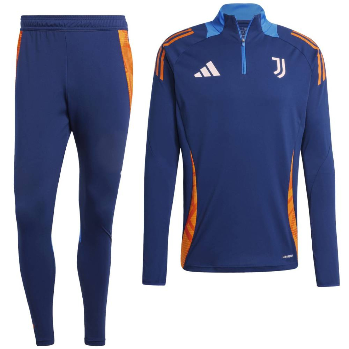 adidas Juventus Survêtement 1/4-Zip 2024-2025 Bleu Foncé Orange Blanc