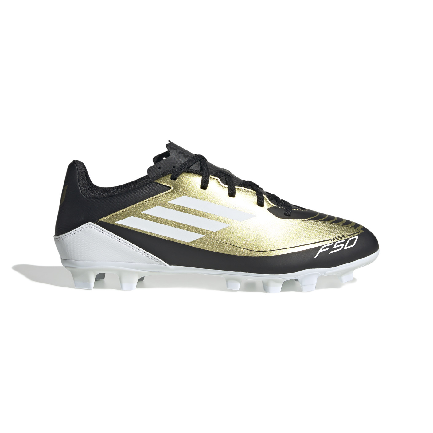 adidas F50 Messi Club Gras / Kunstgras Voetbalschoenen (FxG) Goud Zwart Wit