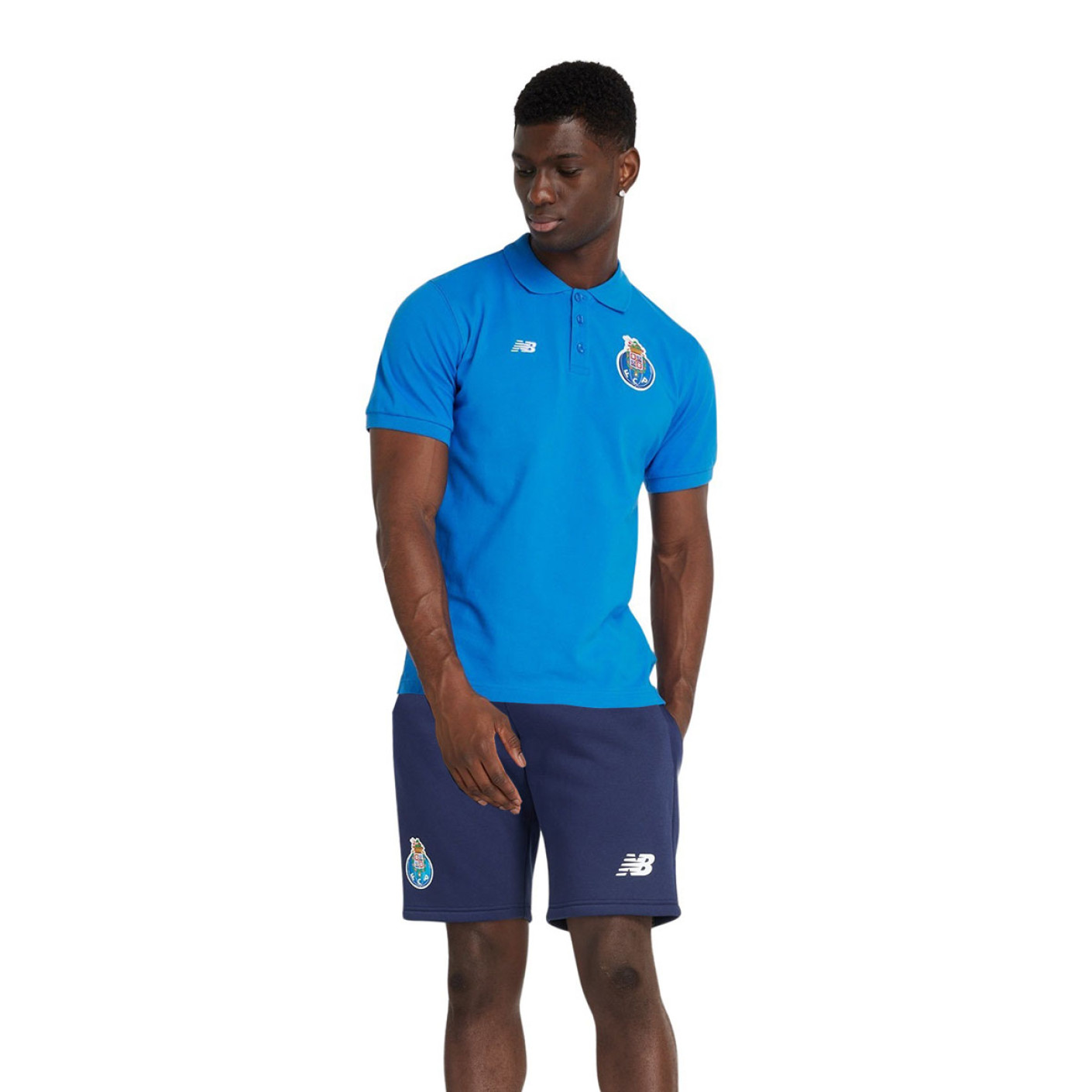 New Balance FC Porto Ensemble Polo 2024-2025 Bleu Bleu Foncé Blanc