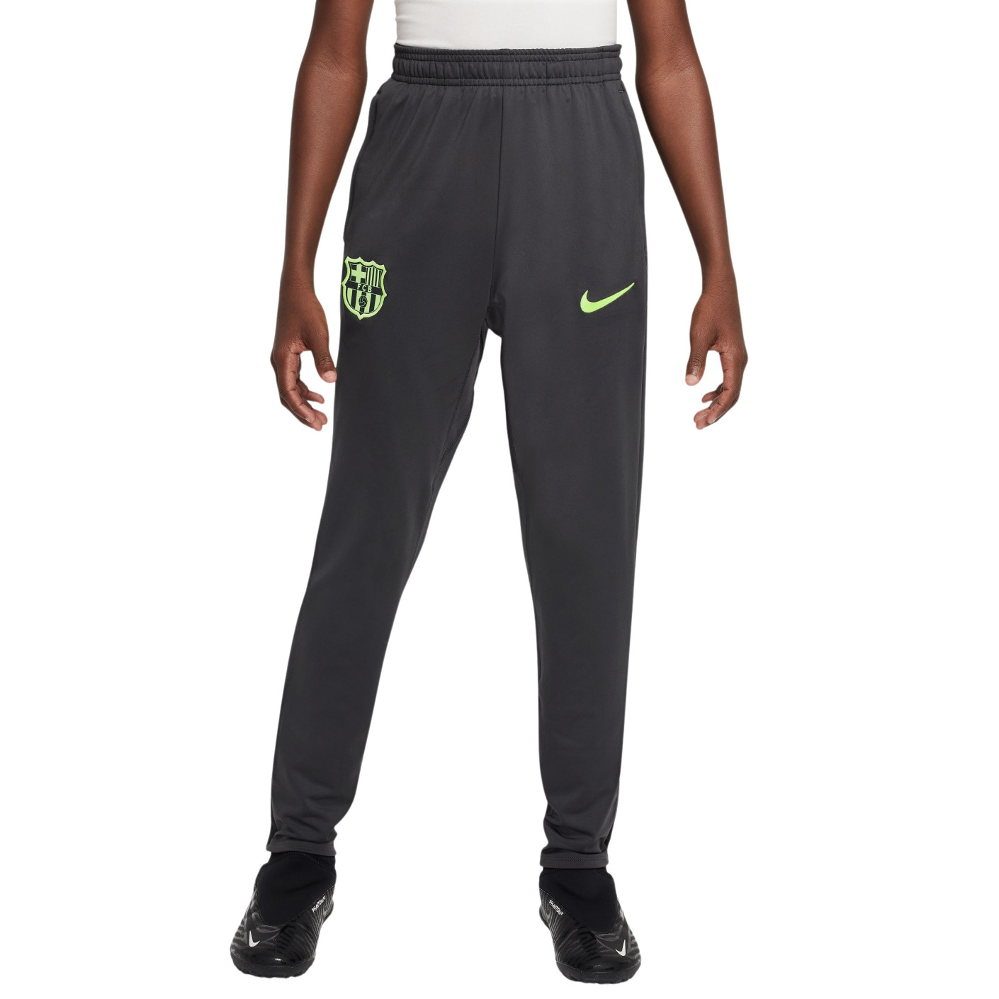 Nike FC Barcelone Strike Pantalon d'Entraînement 2024-2025 Enfants Gris Foncé Vert Clair