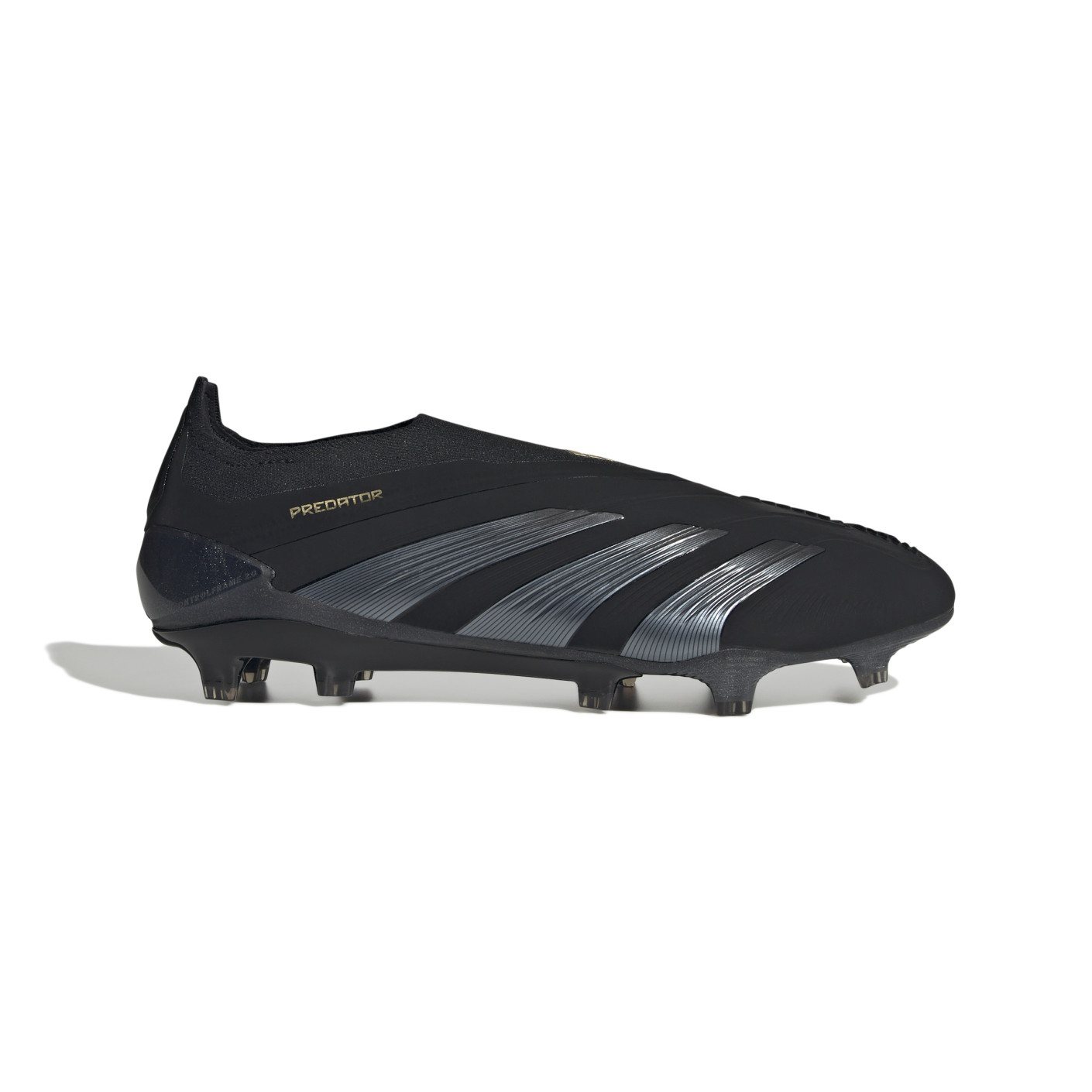 adidas Predator Elite Sans Lacets Gazon Naturel Chaussures de Foot (SG) Noir Gris Doré