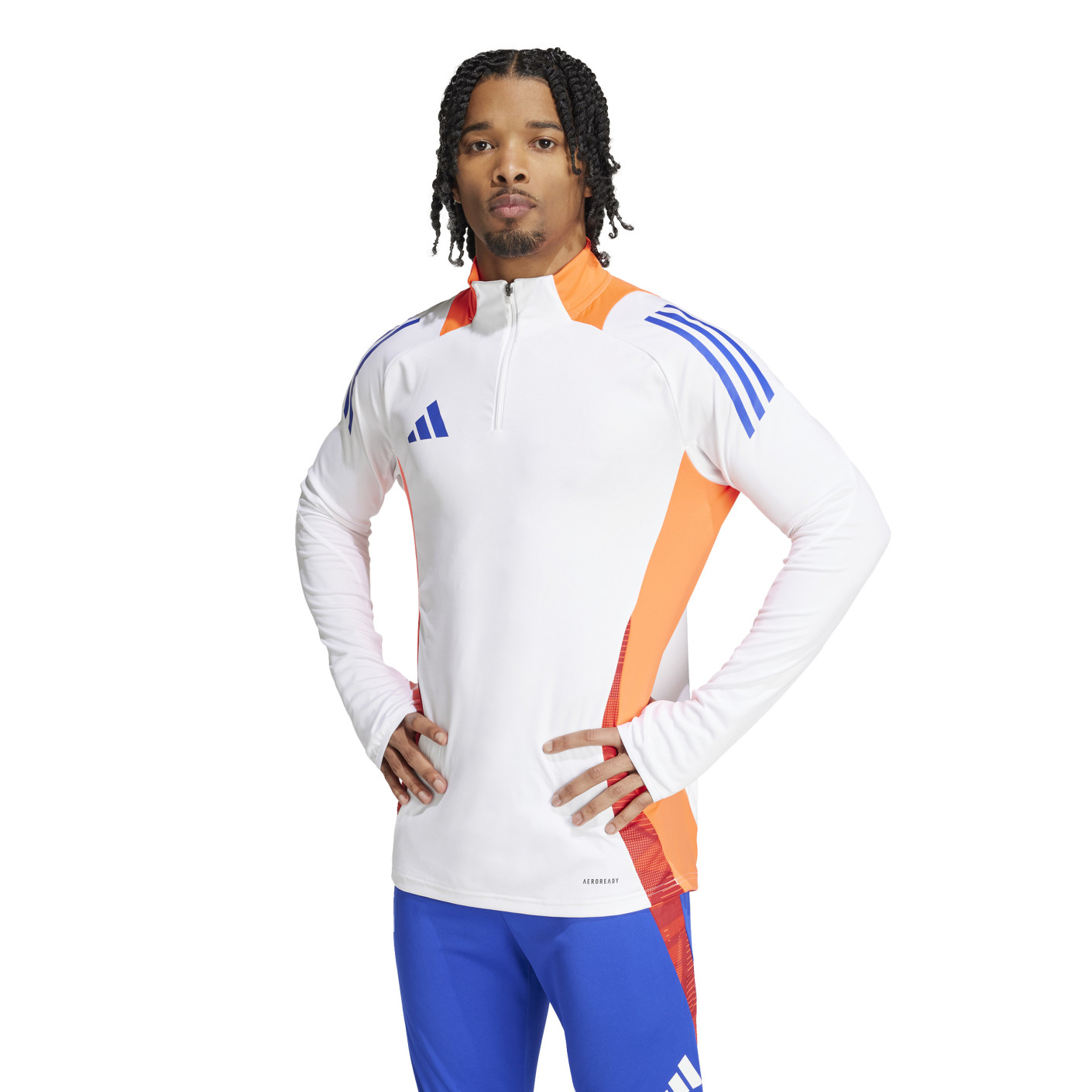 adidas Tiro 24 Haut d'Entraînement 1/4-Zip Blanc Bleu Rouge Orange