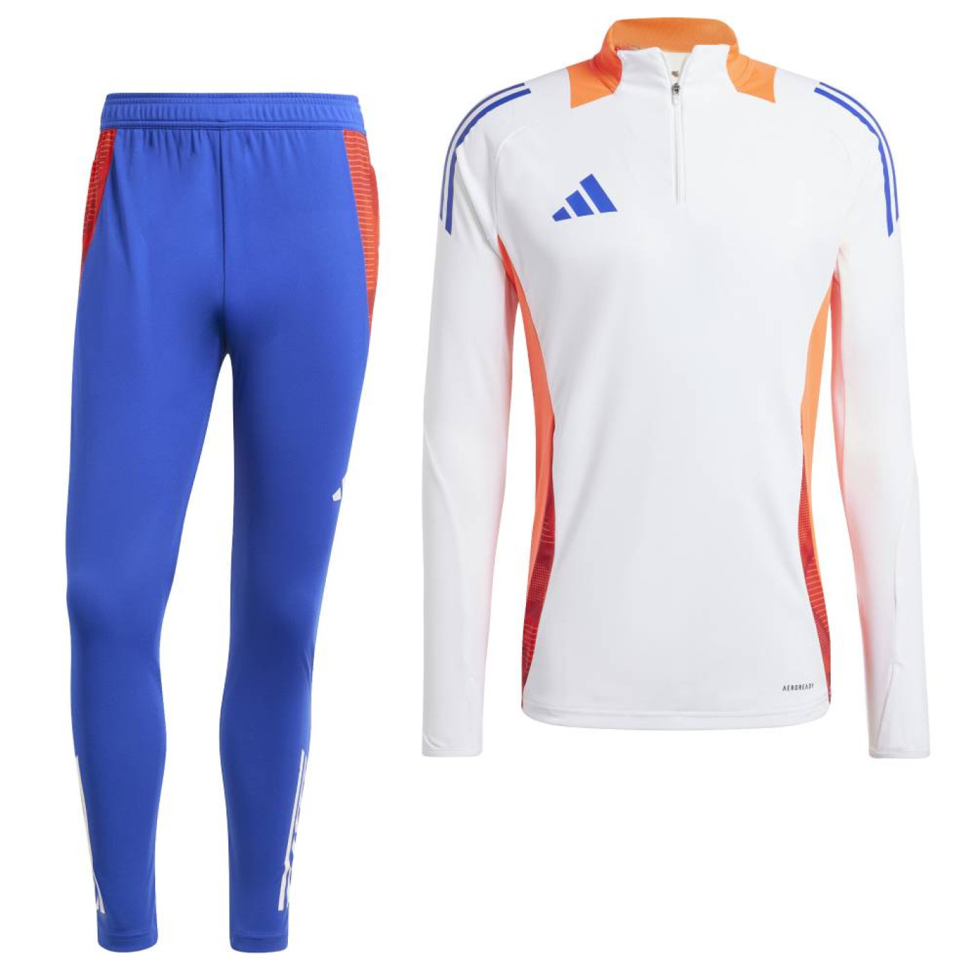 adidas Tiro 24 Survetement 1 4 Zip Blanc Bleu Rouge Orange