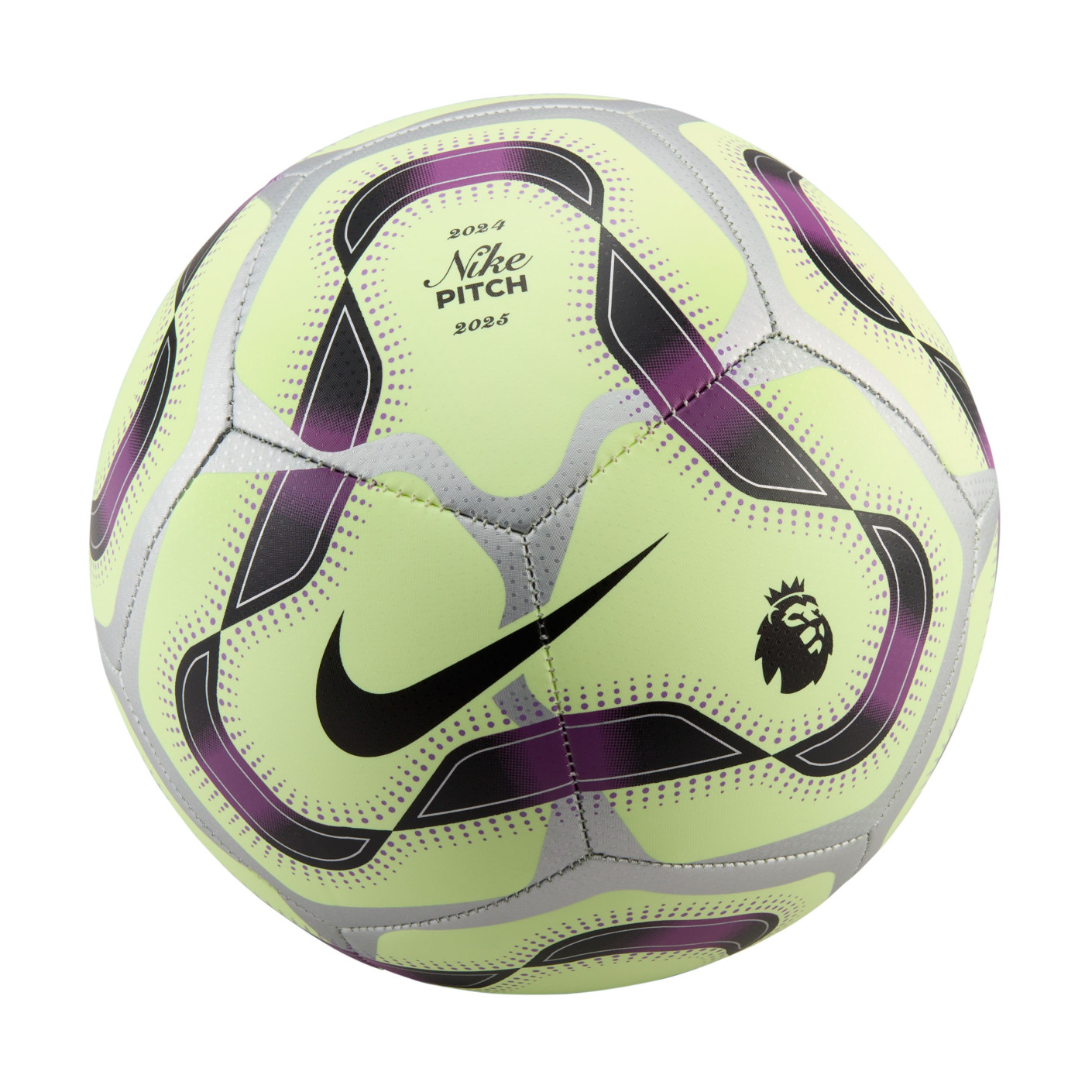 Nike Premier League Pitch Ballon de Foot 2024-2025 Vert Argenté Mauve Noir