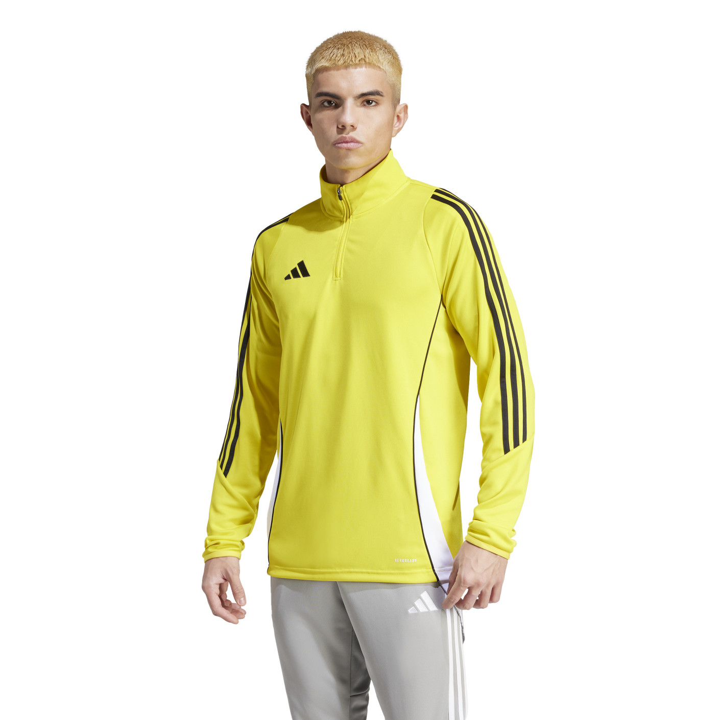 Haut d'entraînement adidas Tiro 24 1/4-Zip jaune blanc