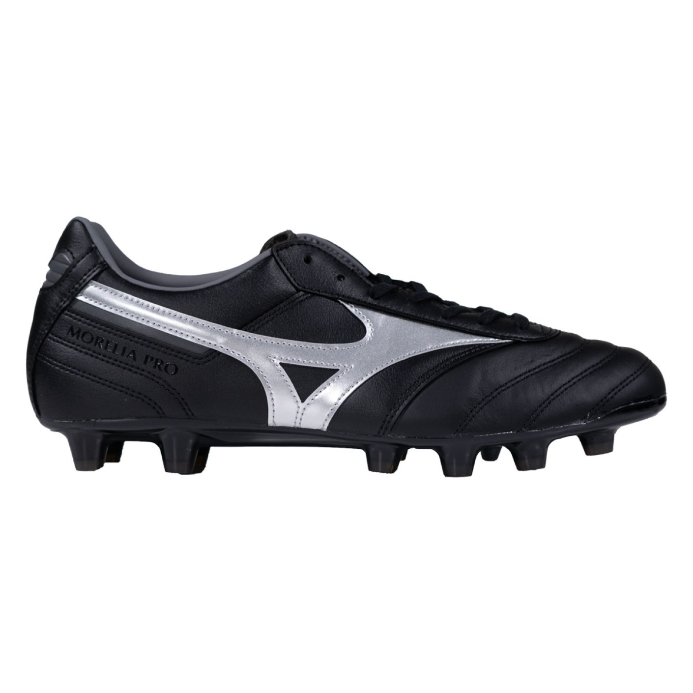 Mizuno Morelia II Pro Gras Voetbalschoenen (FG) Zwart Zilver