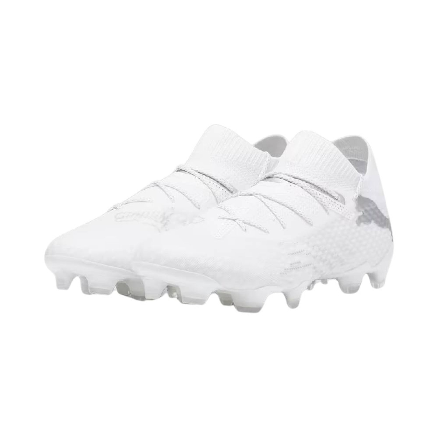 PUMA Future 7 Ultimate Gazon Naturel Gazon Artificiel Chaussures de Foot (MG) Blanc Argenté