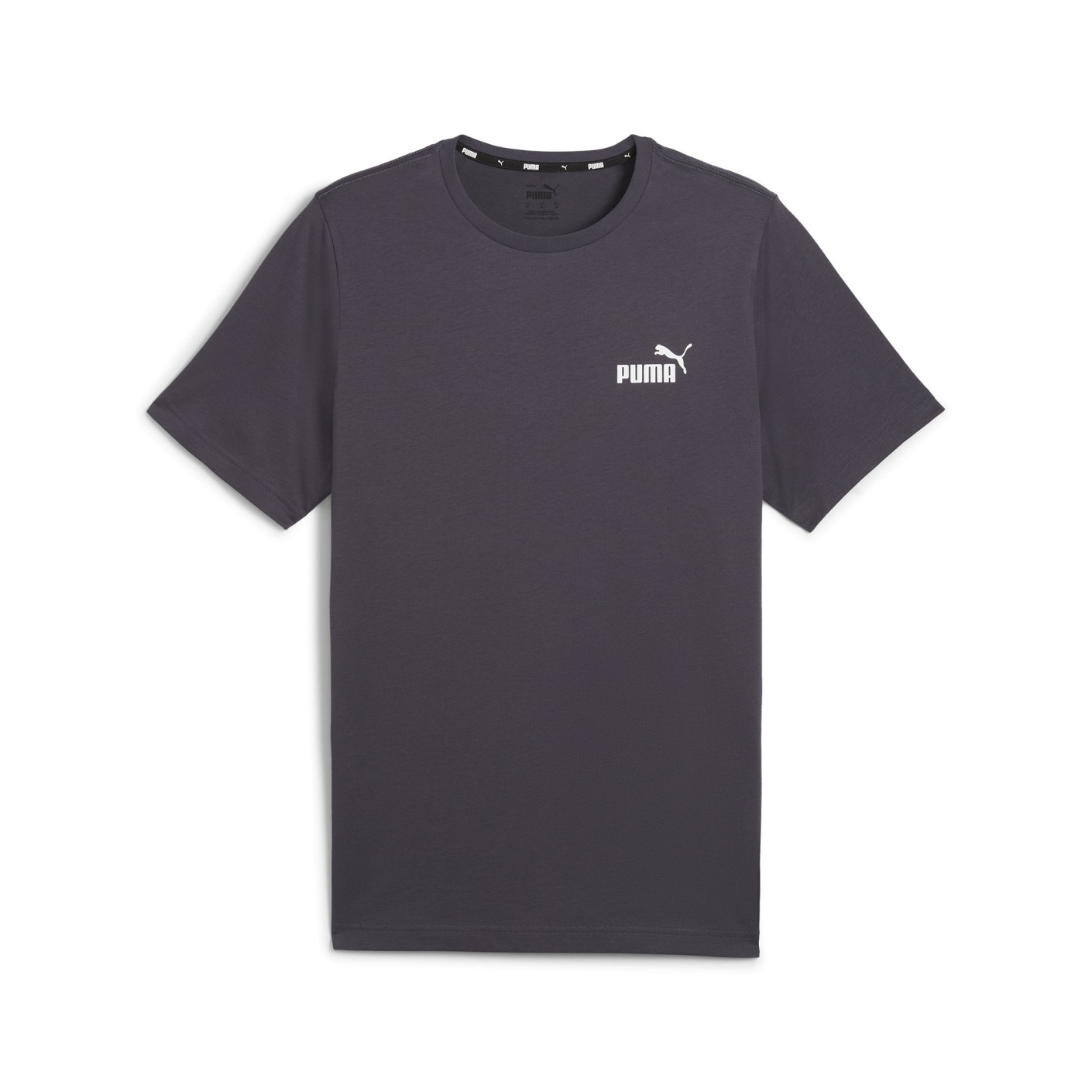 T-shirt PUMA Essentials à petit logo gris foncé et blanc