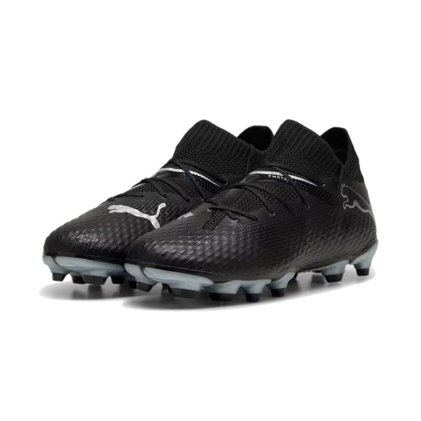 PUMA Future 7 Pro Gazon Naturel Gazon Artificiel Chaussures de Foot (MG) Enfants Noir Blanc