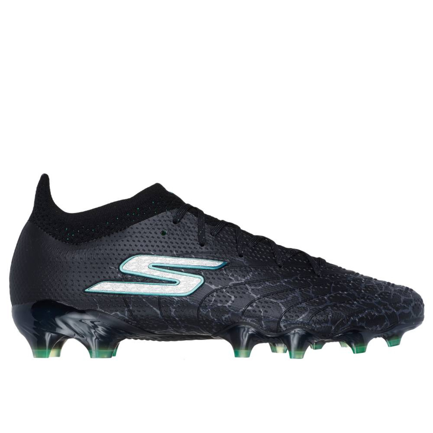 Skechers SKX 01 1.5 Elite Gazon Naturel Chaussures de Foot (FG) Noir Argenté