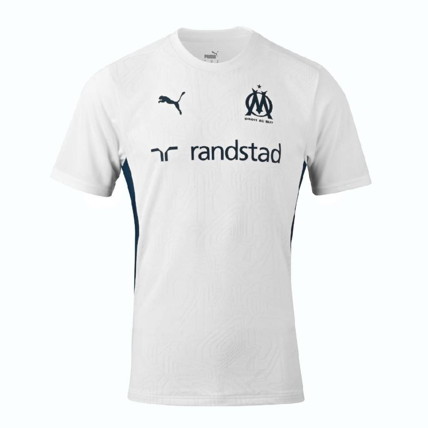 PUMA Olympique Marseille Maillot d'Entraînement 2024-2025 Blanc Bleu Foncé