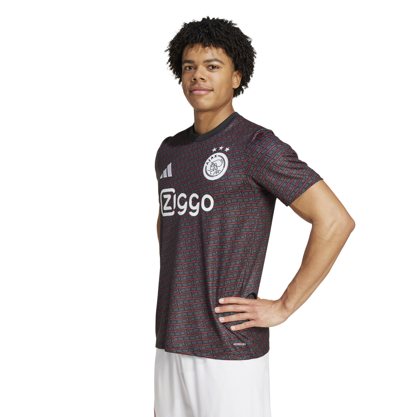 adidas Ajax Pre-Match Maillot d'Entraînement 2024-2025 Noir Rouge Blanc