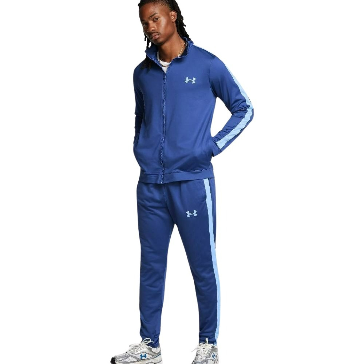 Survêtement en tricot à fermeture éclair intégrale Under Armour bleu