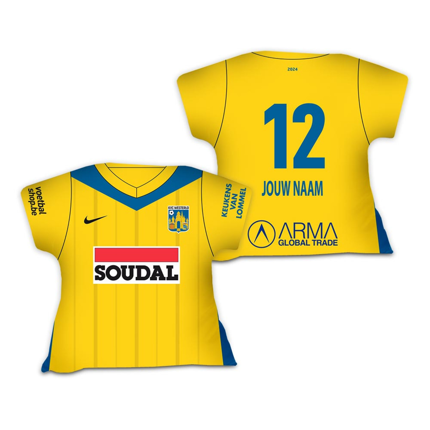 Chemise KVC Westerlo Shirt Home Shirt 24-25 personnalisée