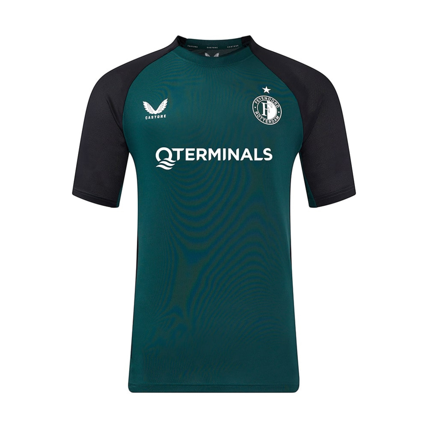 Chemise d'entraînement Castore Feyenoord 2024-2025 Vert foncé noir blanc