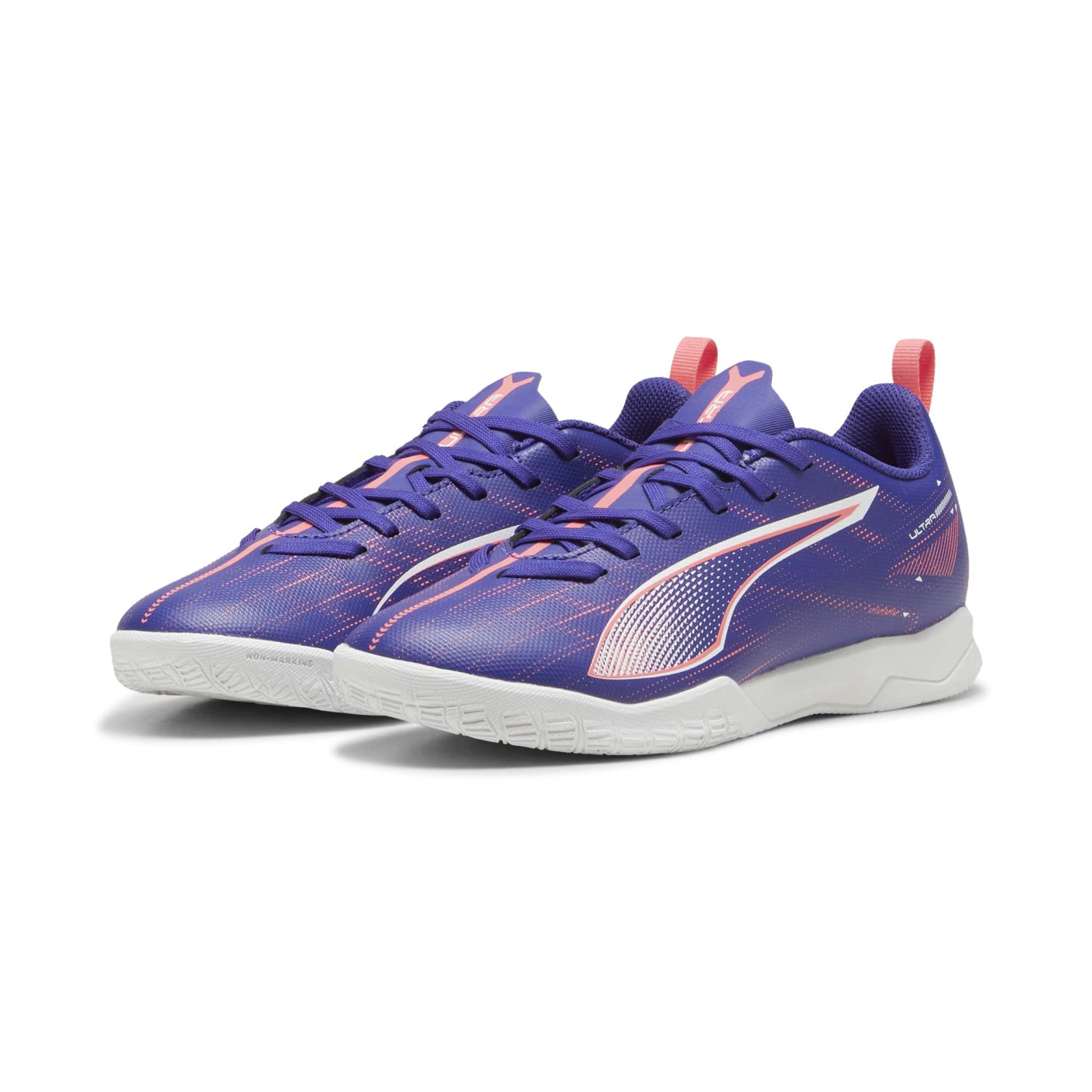 PUMA Ultra 5 Match Chaussures de Foot en Salle (IN) Enfants Mauve Rose Clair Blanc