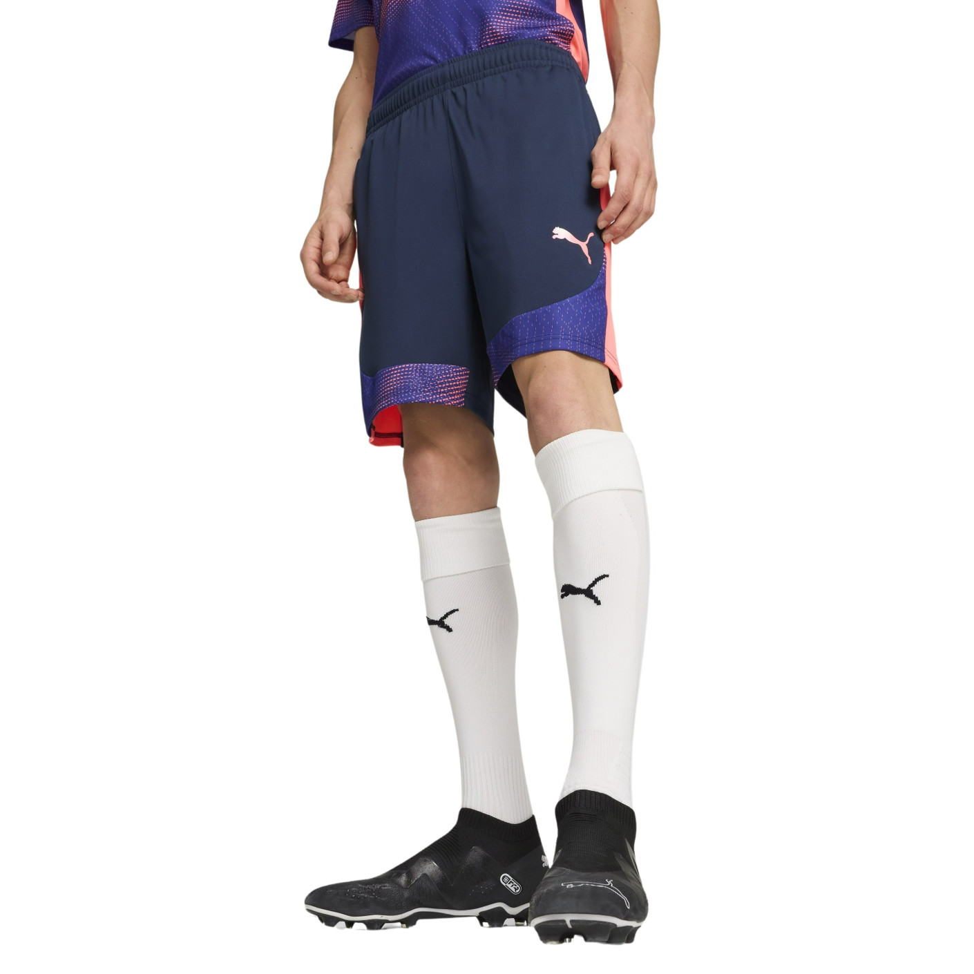 PUMA individualFINAL Short d'Entraînement Bleu Foncé Rose Clair Mauve