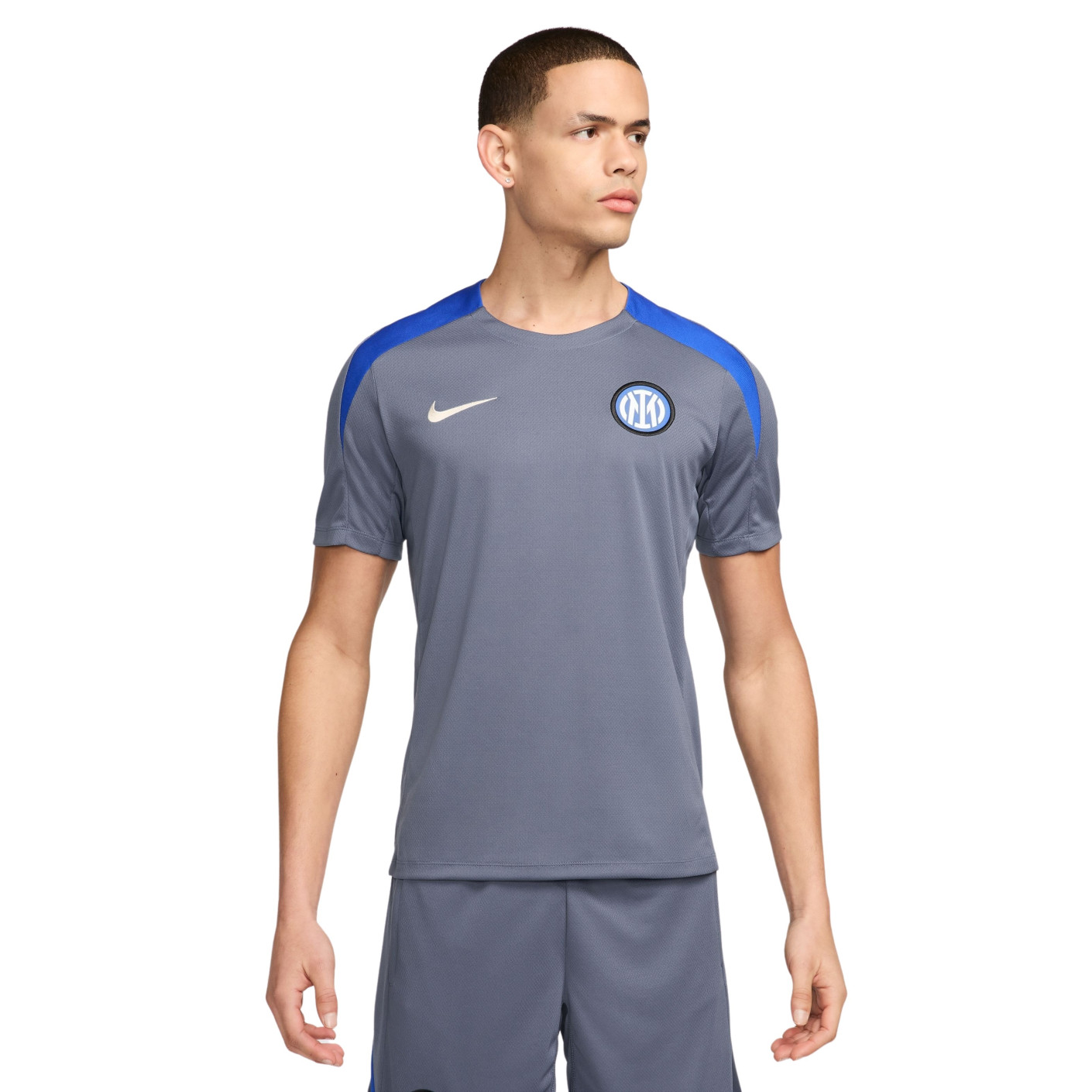 Nike Inter Milan Strike Trainingsshirt 2024-2025 Grijsblauw Blauw Beige