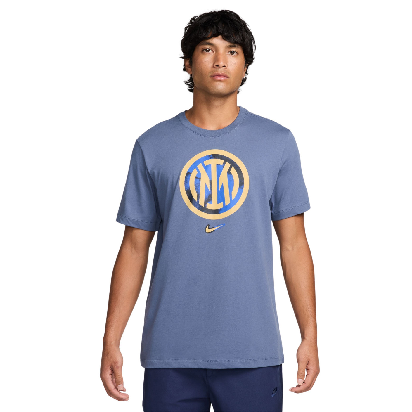 Nike Inter Milan Crest T-Shirt 2024-2025 Gris-Bleu Doré