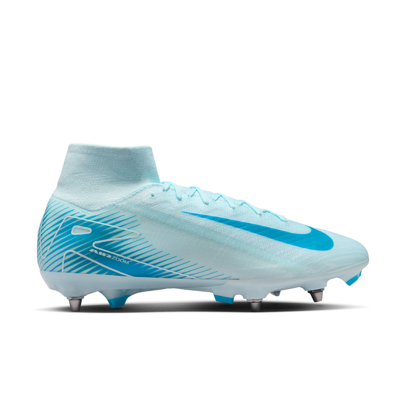 Nike Zoom Mercurial Superfly 10 Elite Crampons Visses Chaussures de Foot SG Bleu Clair Bleu Voetbalshop.be