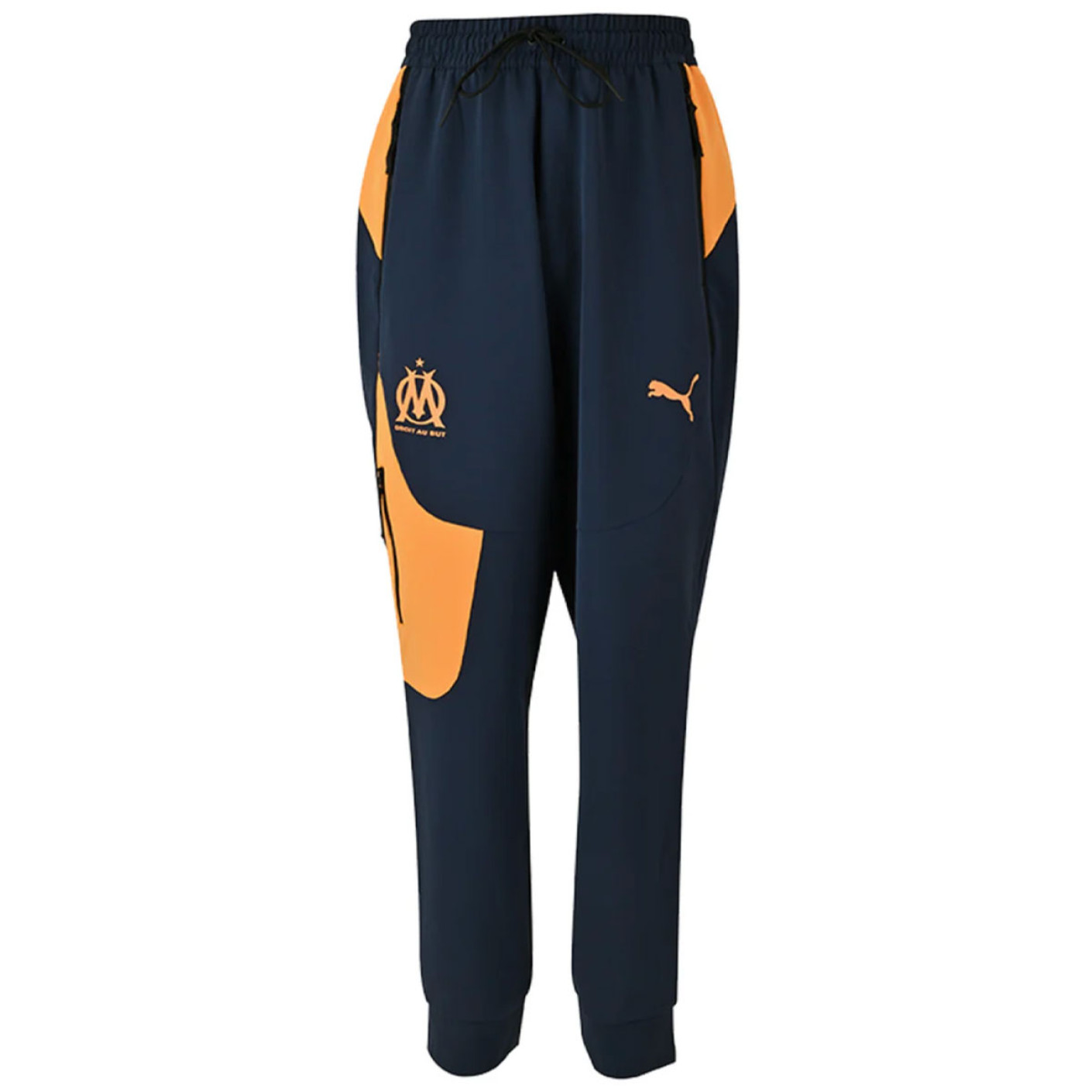 PUMA Olympique Marseille Pumatech Pantalon d'Entraînement Woven 2024-2025 Bleu Foncé Orange