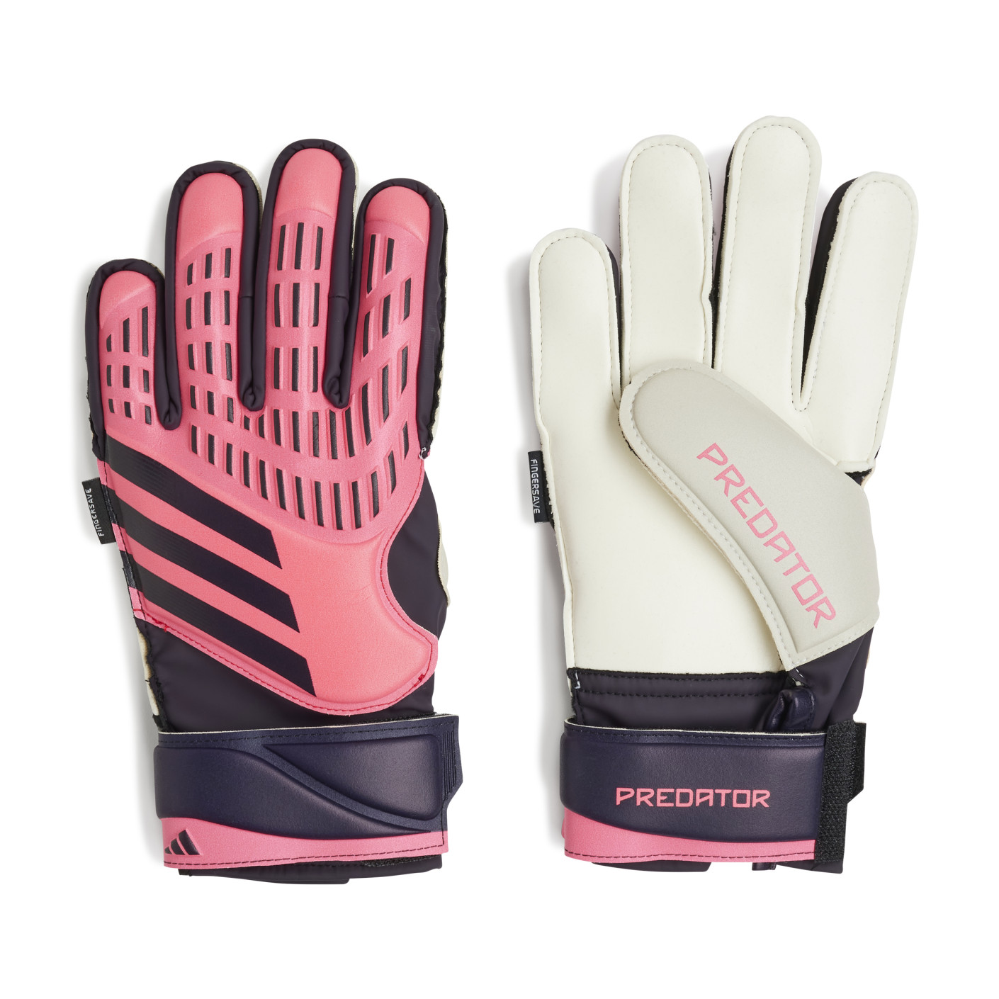 adidas Predator Match Fingersave Gants de Gardien de But Enfants Rose Noir Blanc