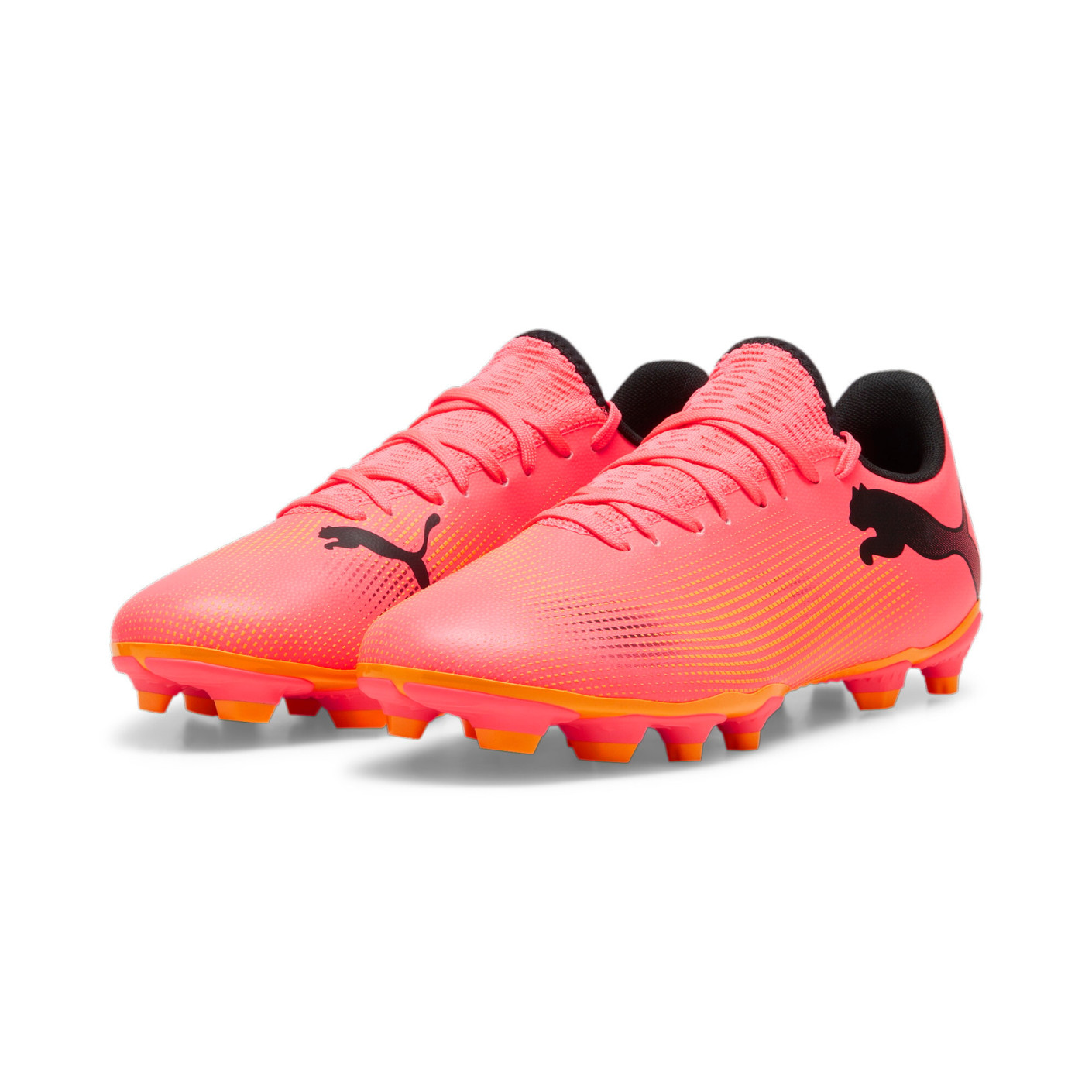 PUMA Future 7 Play Gras / Kunstgras Voetbalschoenen (MG) Roze Zwart Oranje