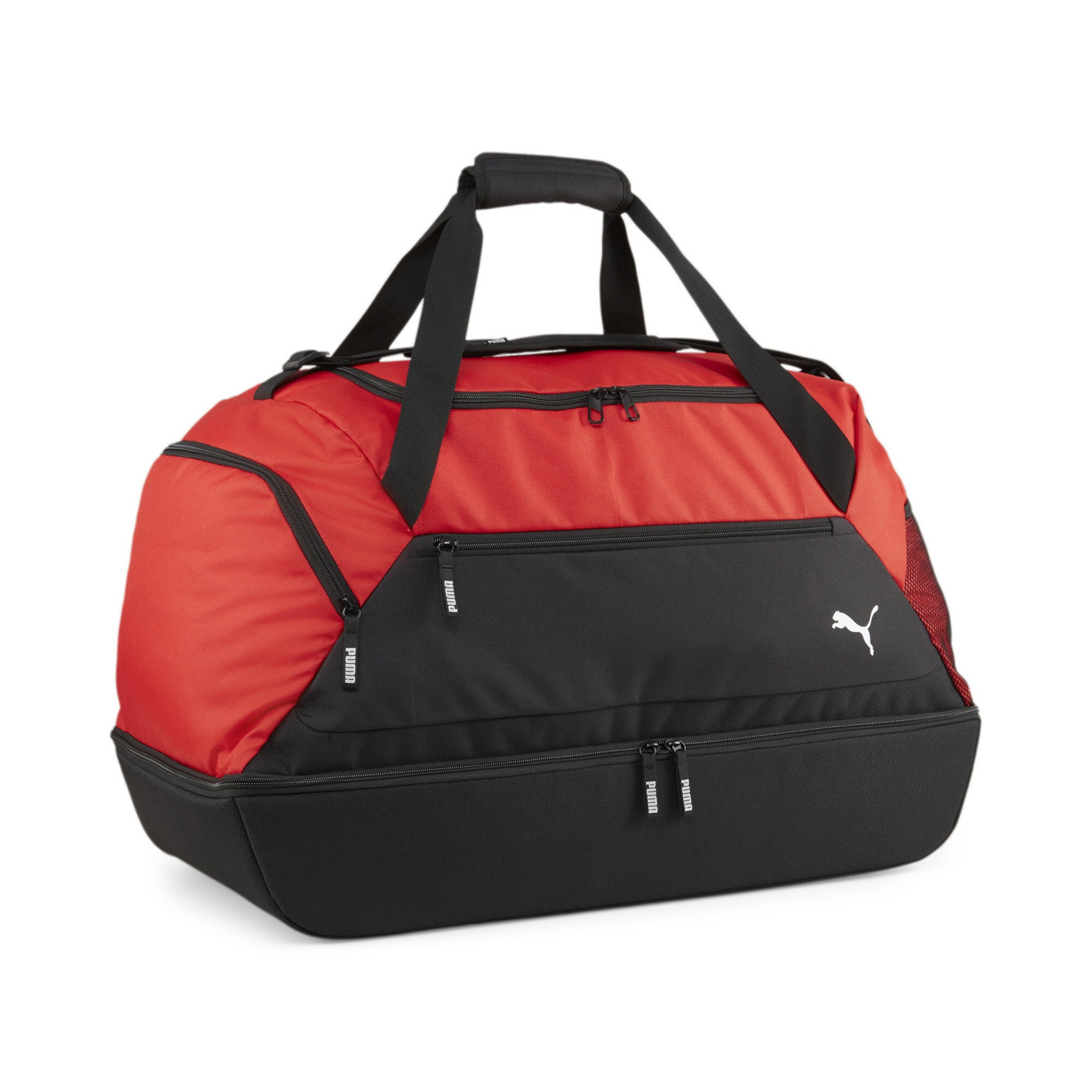 Sac de football PUMA TeamGoal, compartiment à chaussures, taille moyenne, rouge et noir