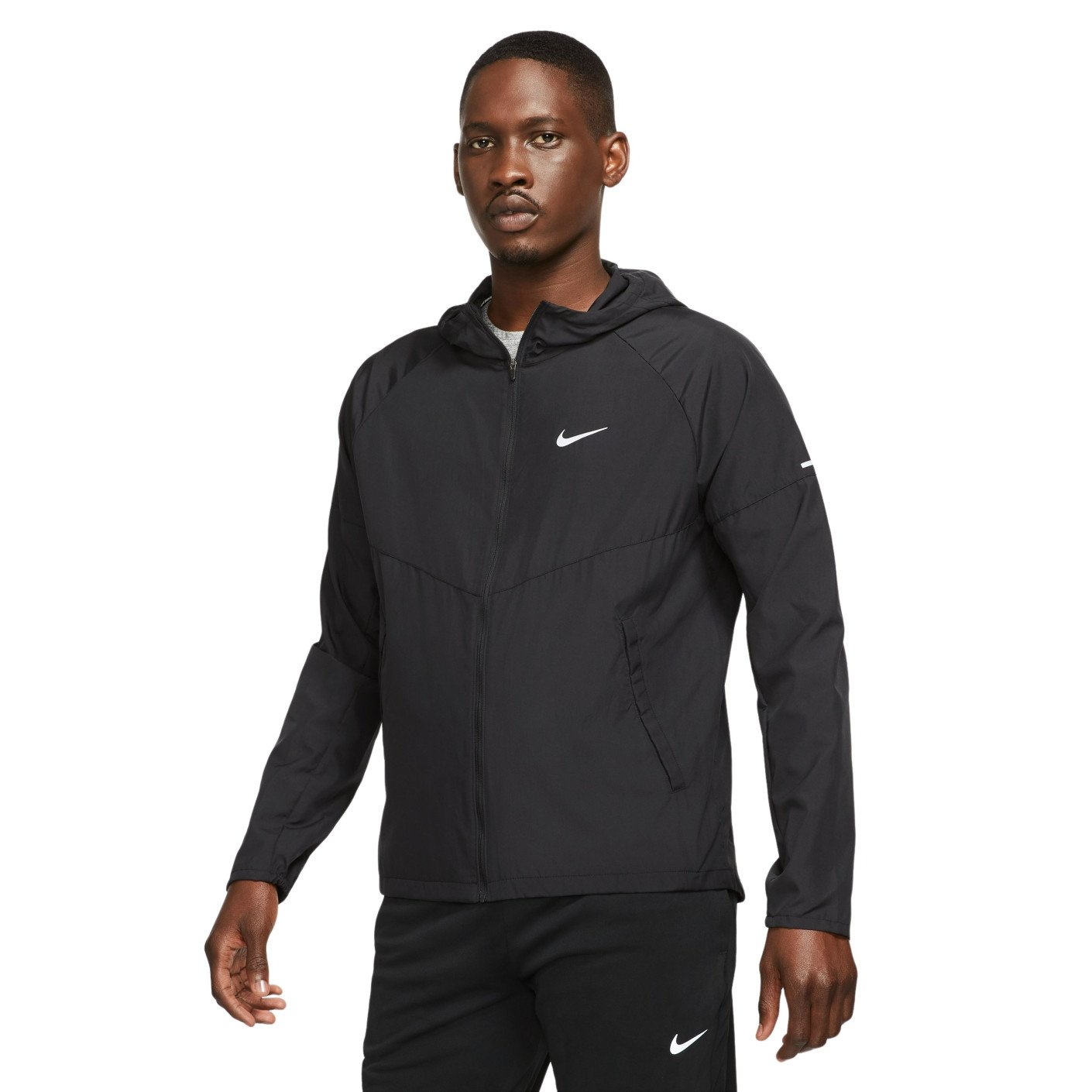 Nike Miler Repel Jack Zwart Zilver