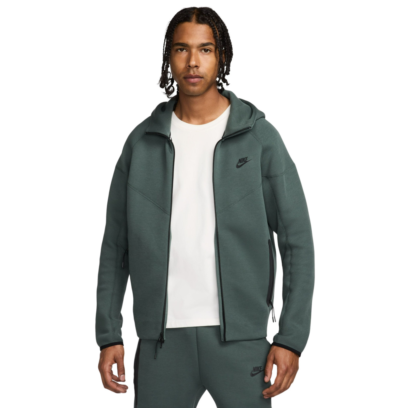 Gilet de sport Nike Tech Fleece vert foncé noir