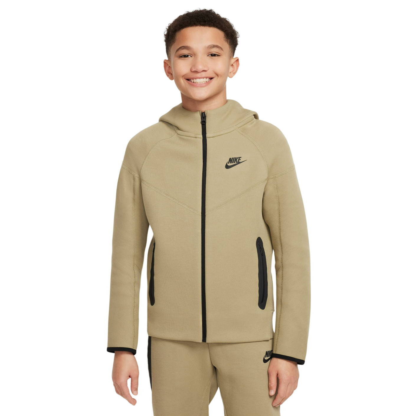 Nike Tech Fleece Sportswear Veste Enfants Marron Clair Noir