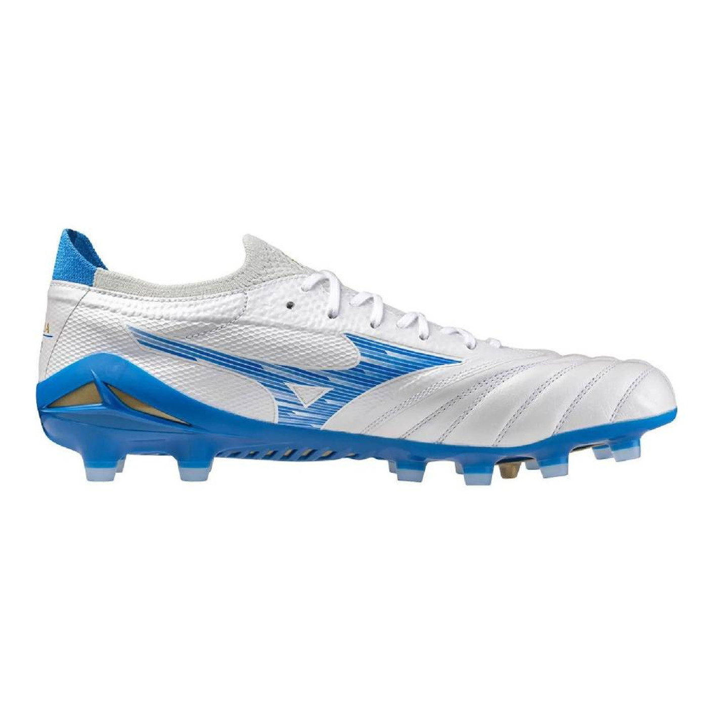 Mizuno Morelia Neo IV Beta Elite Gras Voetbalschoenen (FG) Wit Blauw