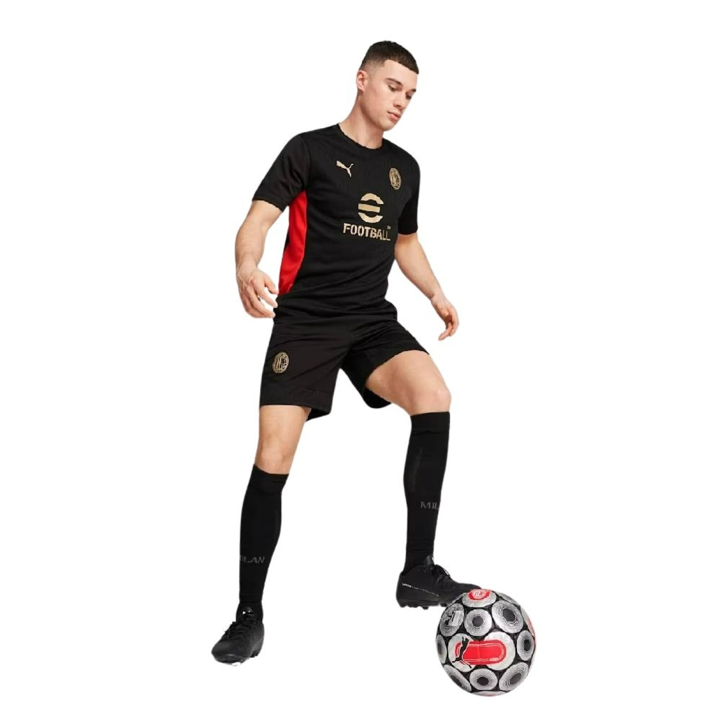 PUMA AC Milan Trainingsset 2024-2025 Zwart Rood Goud