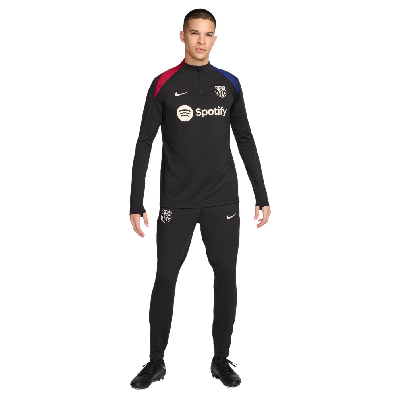 Nike FC Barcelone Strike Survêtement 1/4-Zip 2024-2025 Noir Blanc Rouge Bleu