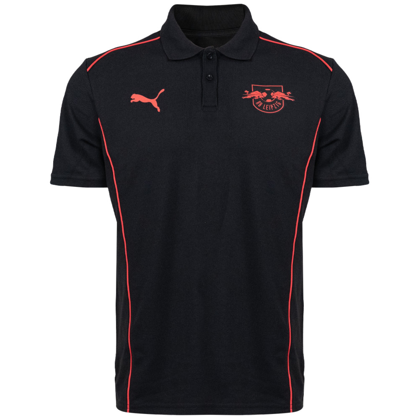 PUMA RB Leipzig Casuals Polo 2024-2025 Zwart Rood