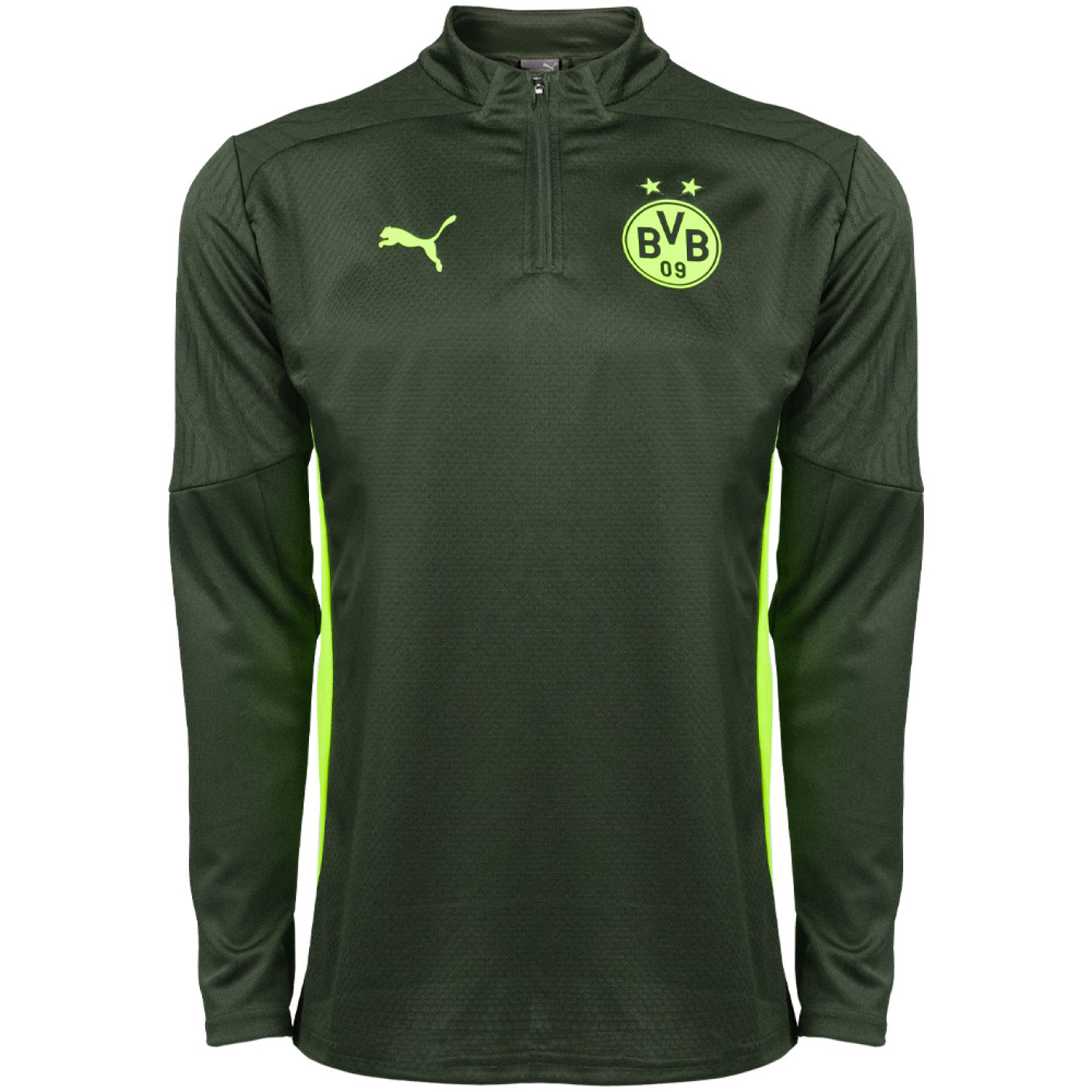 PUMA Borussia Dortmund Haut d'Entraînement 1/4 Zip 2024-2025 Vert Jaune