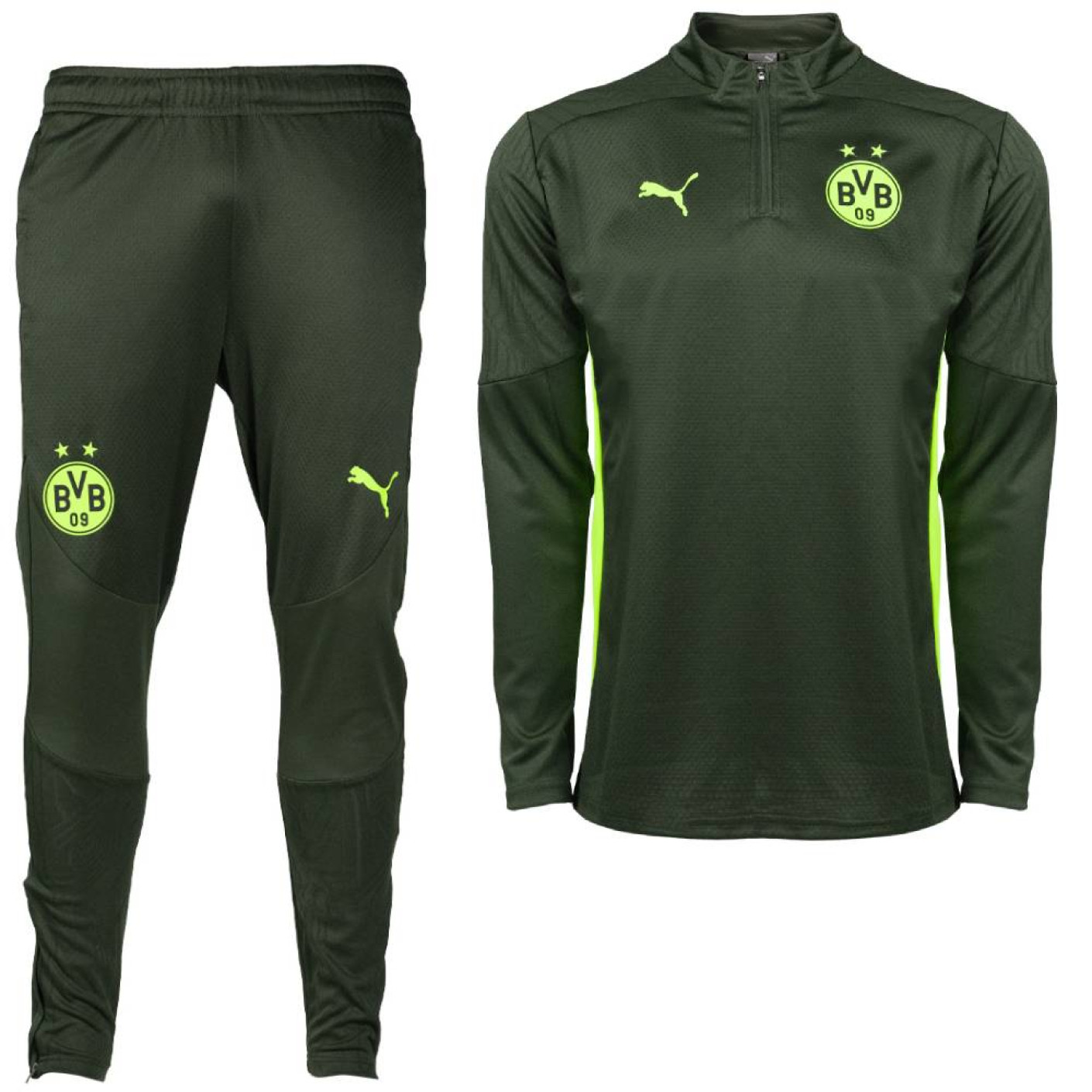 PUMA Borussia Dortmund Survêtement 1/4 Zip 2024-2025 Vert Jaune