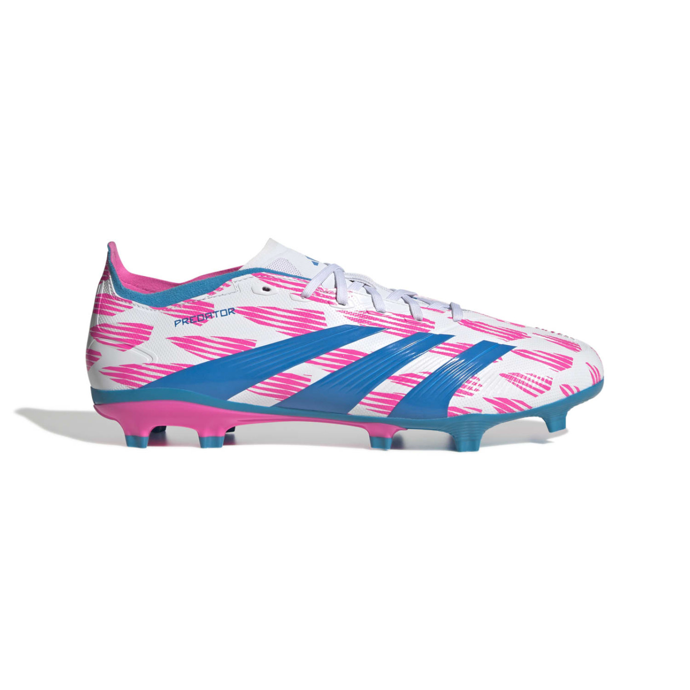 adidas Predator League Gazon Naturel Chaussures de Foot (FG) Blanc Rose Bleu