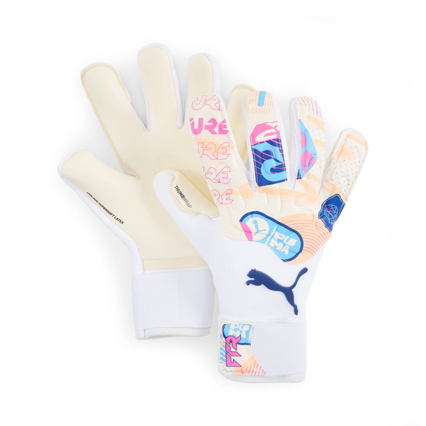 PUMA Future Pro Hybrid Gants de Gardien de But Blanc Bleu Rose