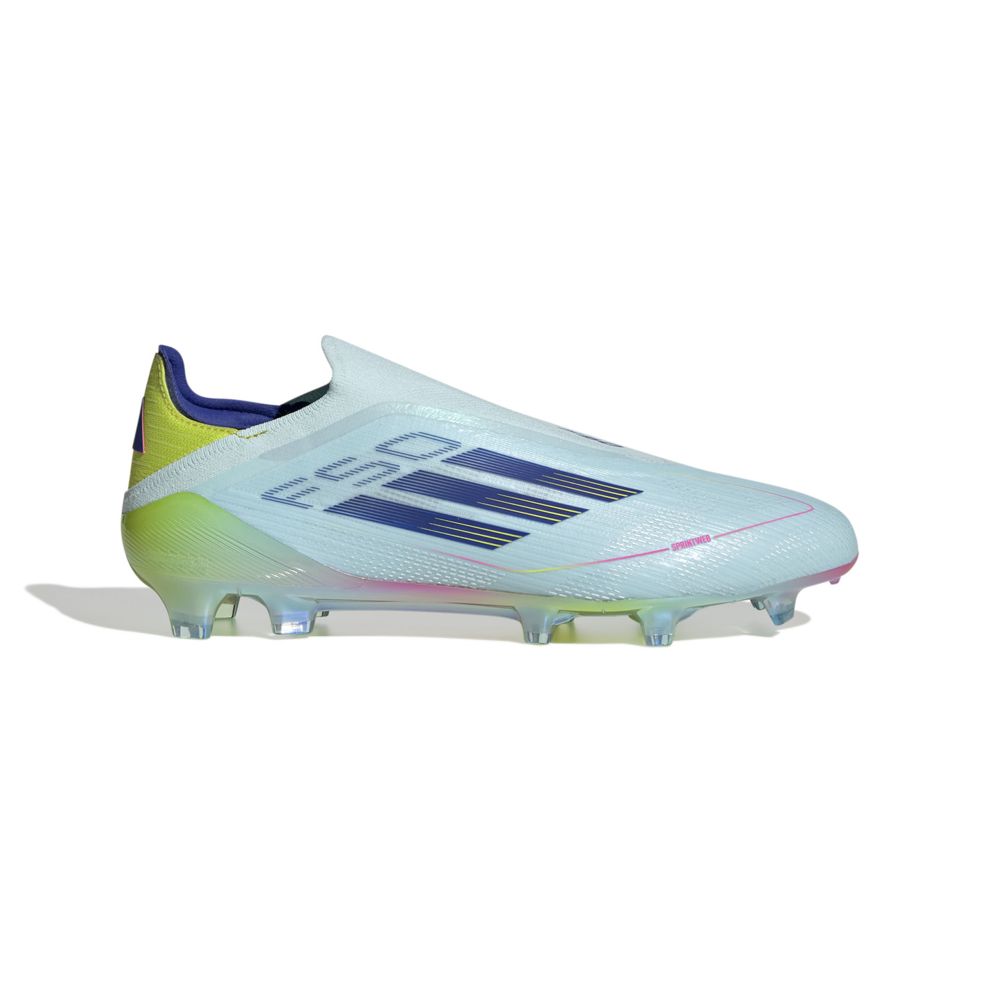 adidas F50 Elite Sans Lacets Gazon Naturel Chaussures de Foot FG Bleu Clair Bleu Fonce Jaune Voetbalshop.be