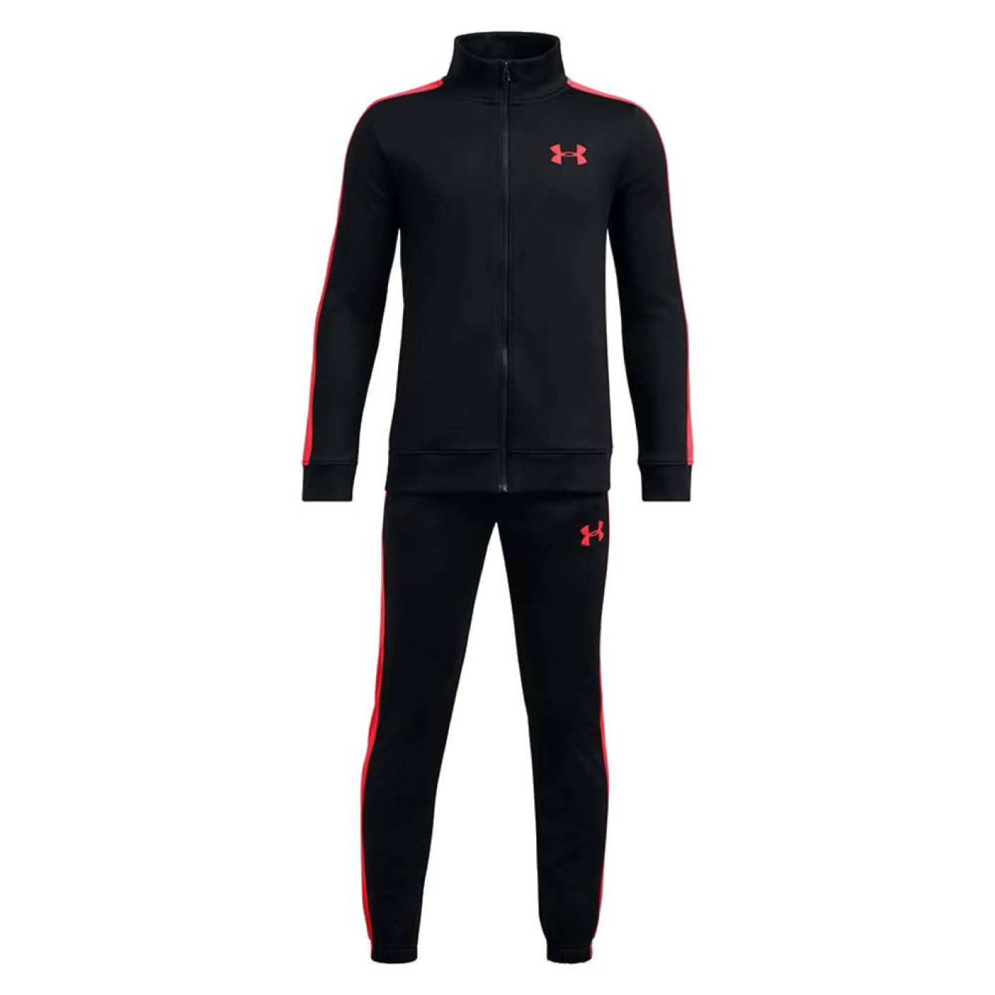 Survêtement Under Armour en tricot à fermeture éclair intégrale pour enfants, noir, rouge, noir