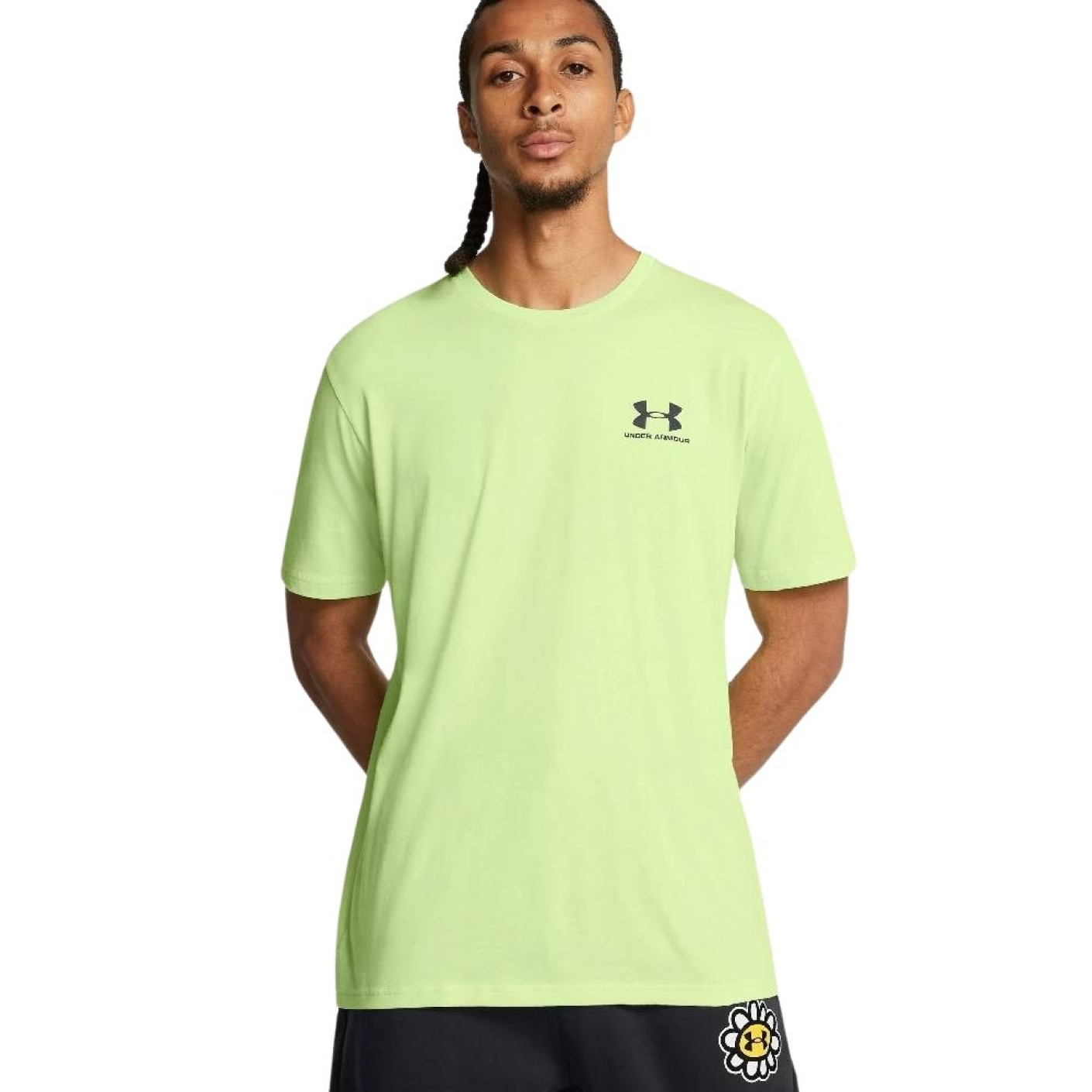 T-shirt Under Armour Sportstyle avec logo sur la poitrine gauche, vert clair et noir