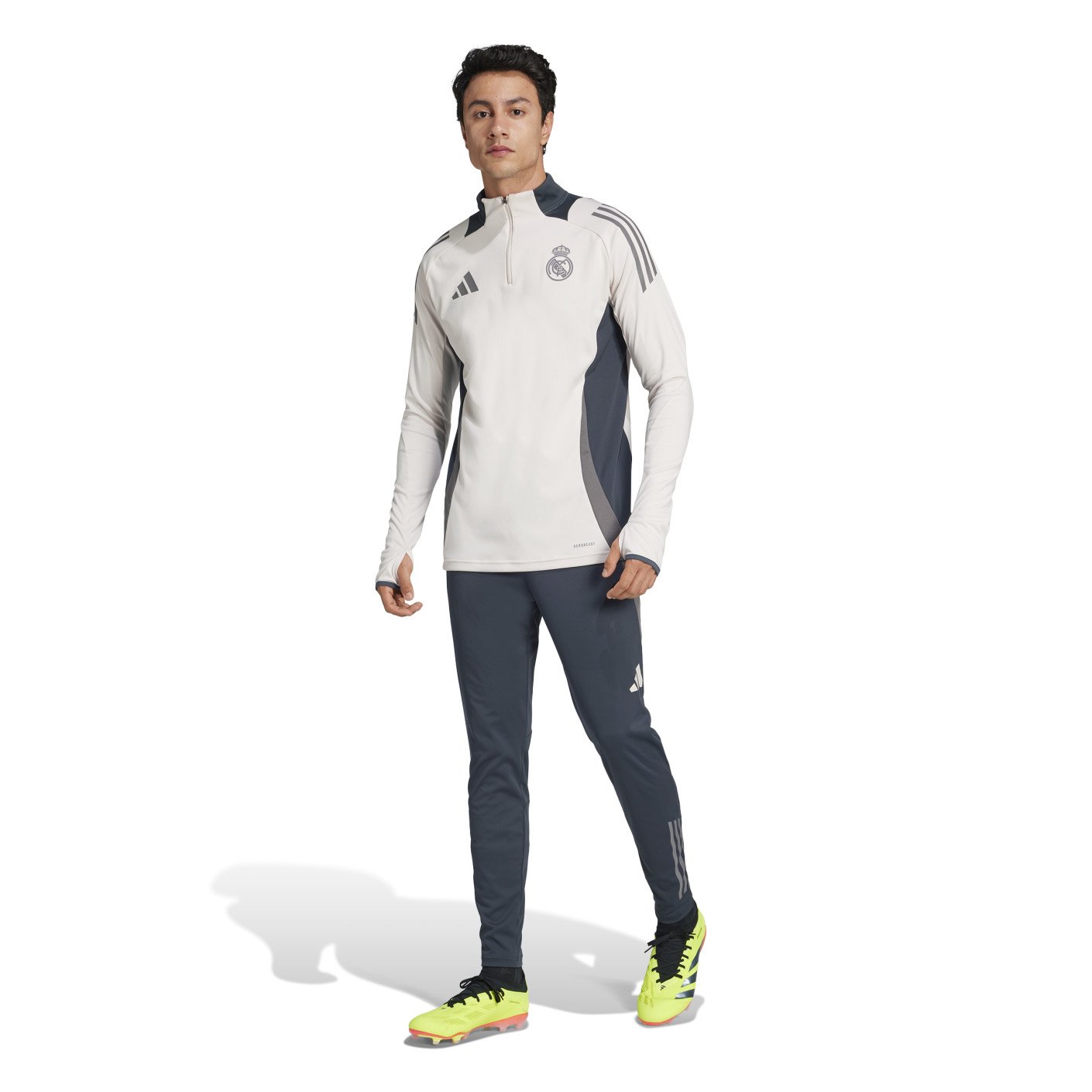 adidas Real Madrid Survêtement 1/4-Zip Europe 2024-2025 Beige Gris Foncé Brun