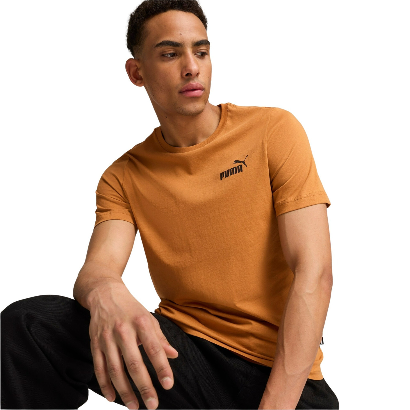 PUMA Essentials Small Logo T-Shirt Orange Noir