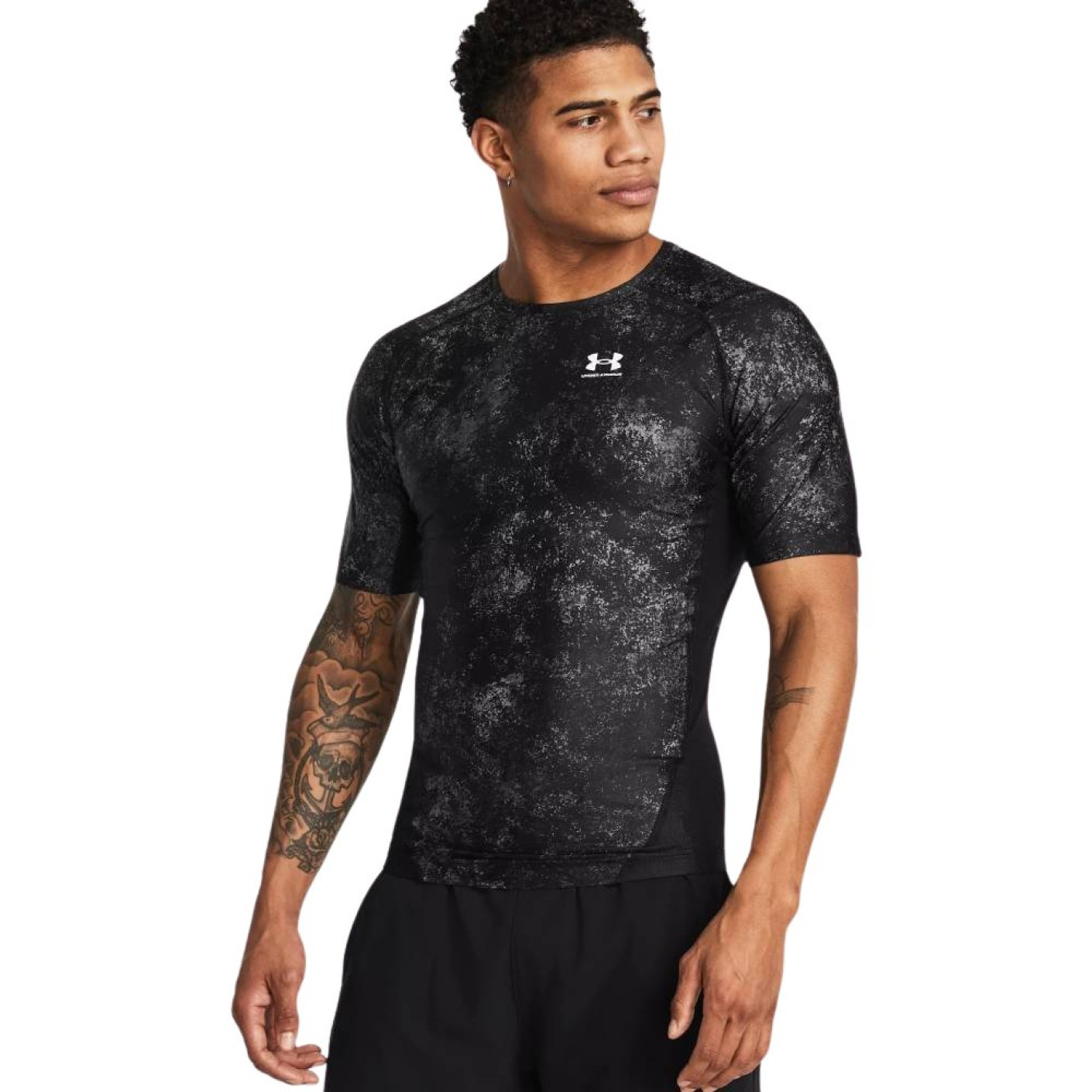 T-shirt Under Armour Iso-Chill noir et blanc