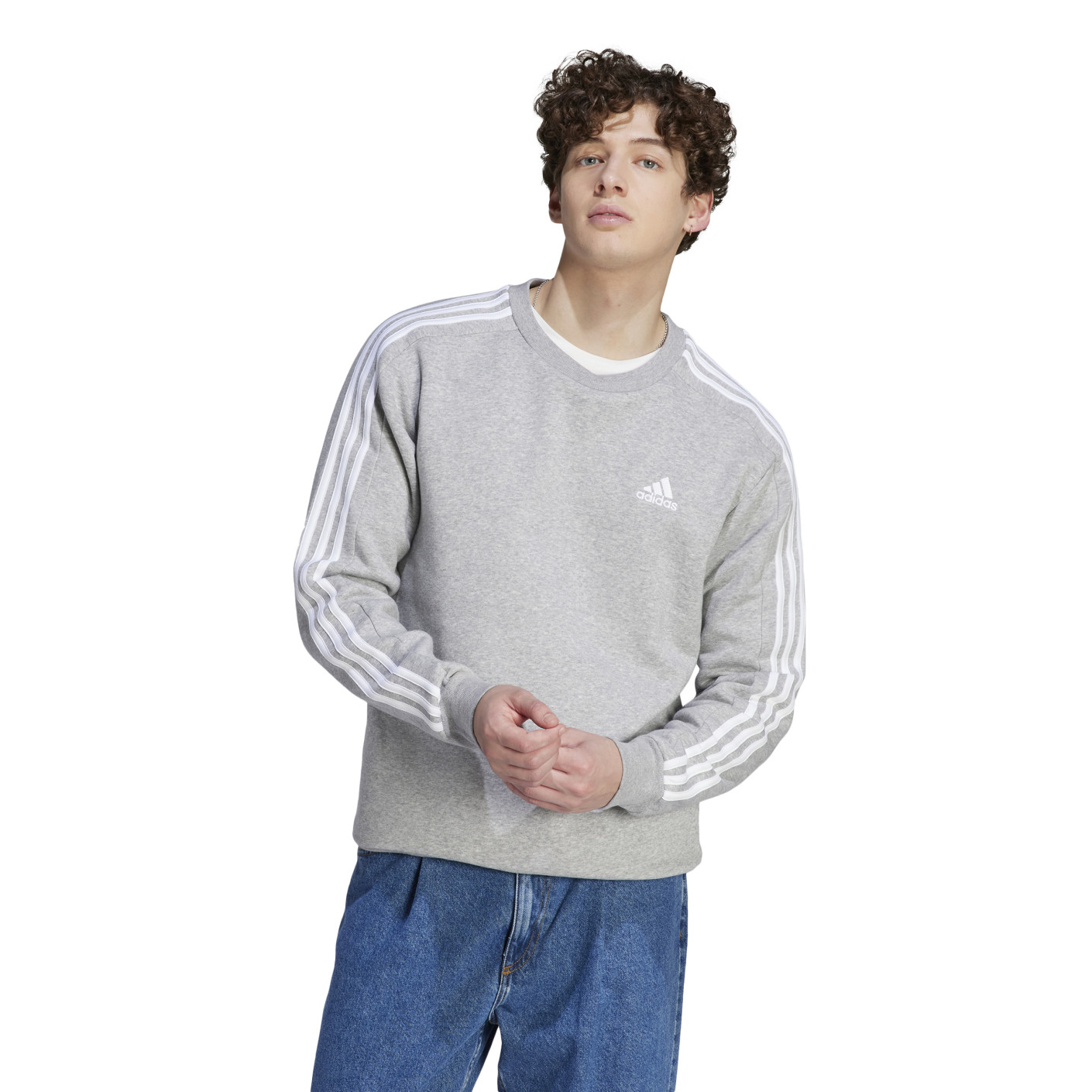 adidas Essentials Sweat-Shirt Gris Blanc